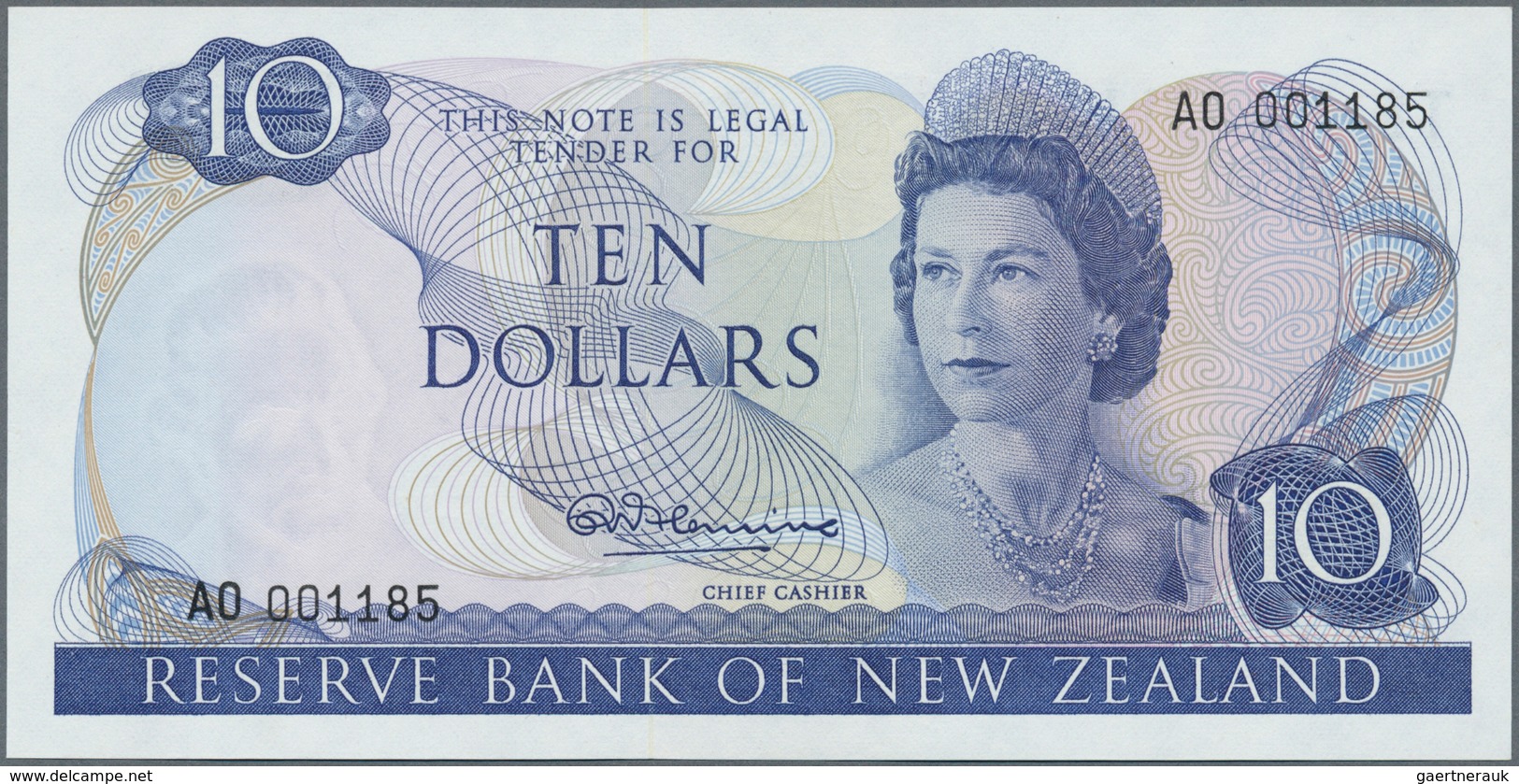 02117 New Zealand / Neuseeland: 10 Dollars ND(1967/68) P. 166a With First Prefix A0 In Condition: UNC. - Nuova Zelanda