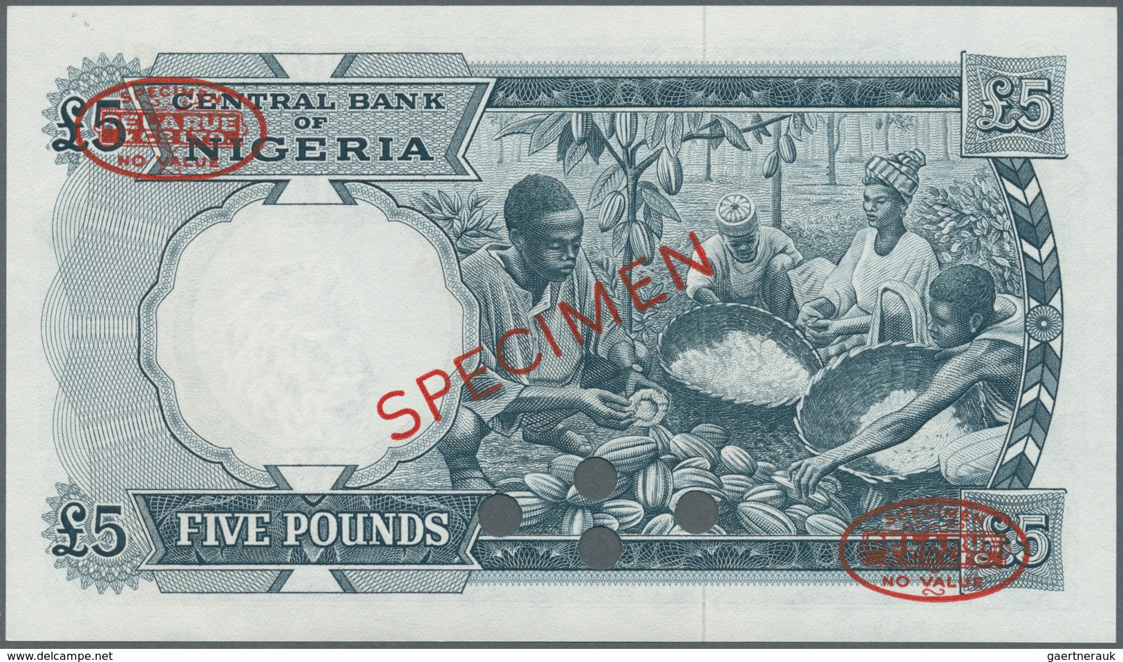 02127 Nigeria: 5 Pounds 1967 TDLR Specimen, P.9s In UNC Condition - Nigeria