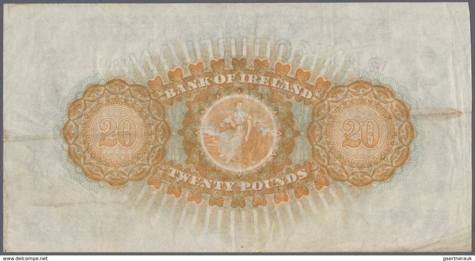 02131 Northern Ireland / Nordirland: 20 Pounds 1929 P. 54, Bank Of Ireland, Highly Rare Note, Crisp Paper, - Other & Unclassified