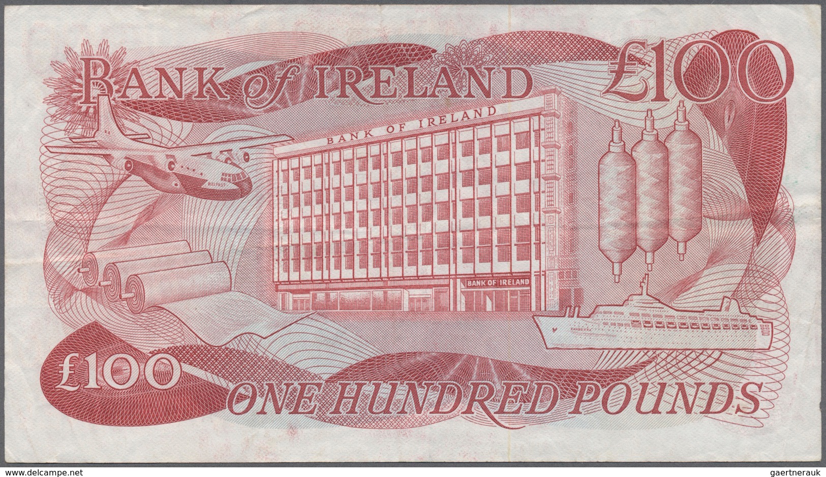 02133 Northern Ireland / Nordirland: 100 Pounds ND P. 68b, Bank Of Ireland, Light Folds, No Holes Or Tears - Andere & Zonder Classificatie