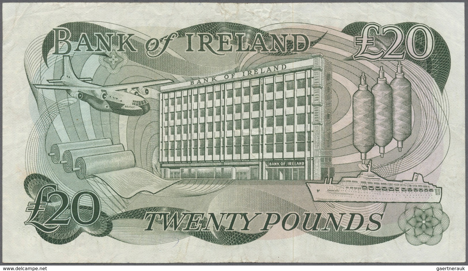 02134 Northern Ireland / Nordirland: 20 Pounds 1983 P. 69, Bank Of Ireland, Used With Folds And Creases, B - Andere & Zonder Classificatie