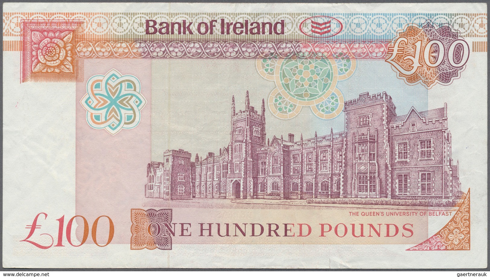 02135 Northern Ireland / Nordirland: 100 Pounds 1992 P. 73a, Used With Folds And Creases But No Holes Or T - Otros & Sin Clasificación