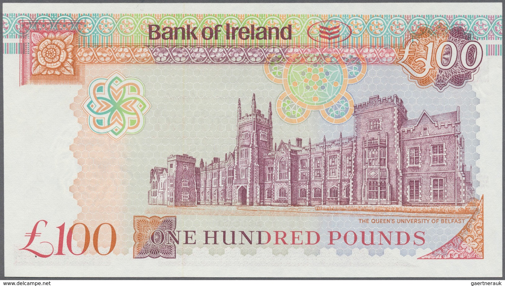 02136 Northern Ireland / Nordirland: 100 Pounds 1995 P. 78a, Light Handling In Paper But Not Folded, Condi - Andere & Zonder Classificatie