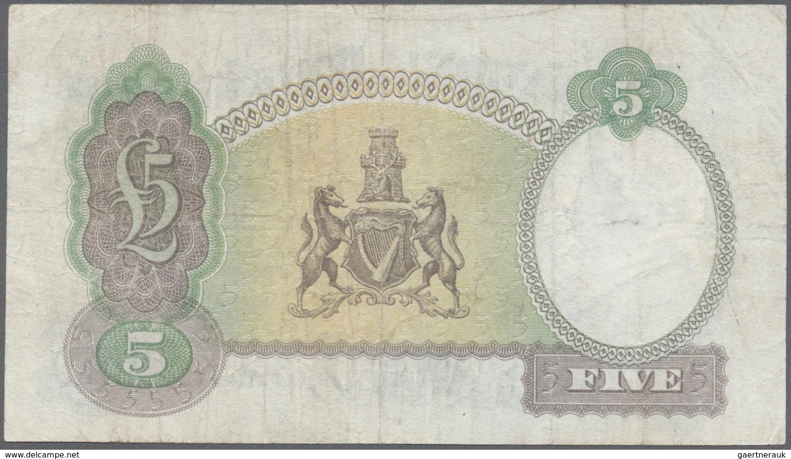 02141 Northern Ireland / Nordirland: 5 Pounds 1949 P. 159, The National Bank Limited, Used With Folds And - Otros & Sin Clasificación