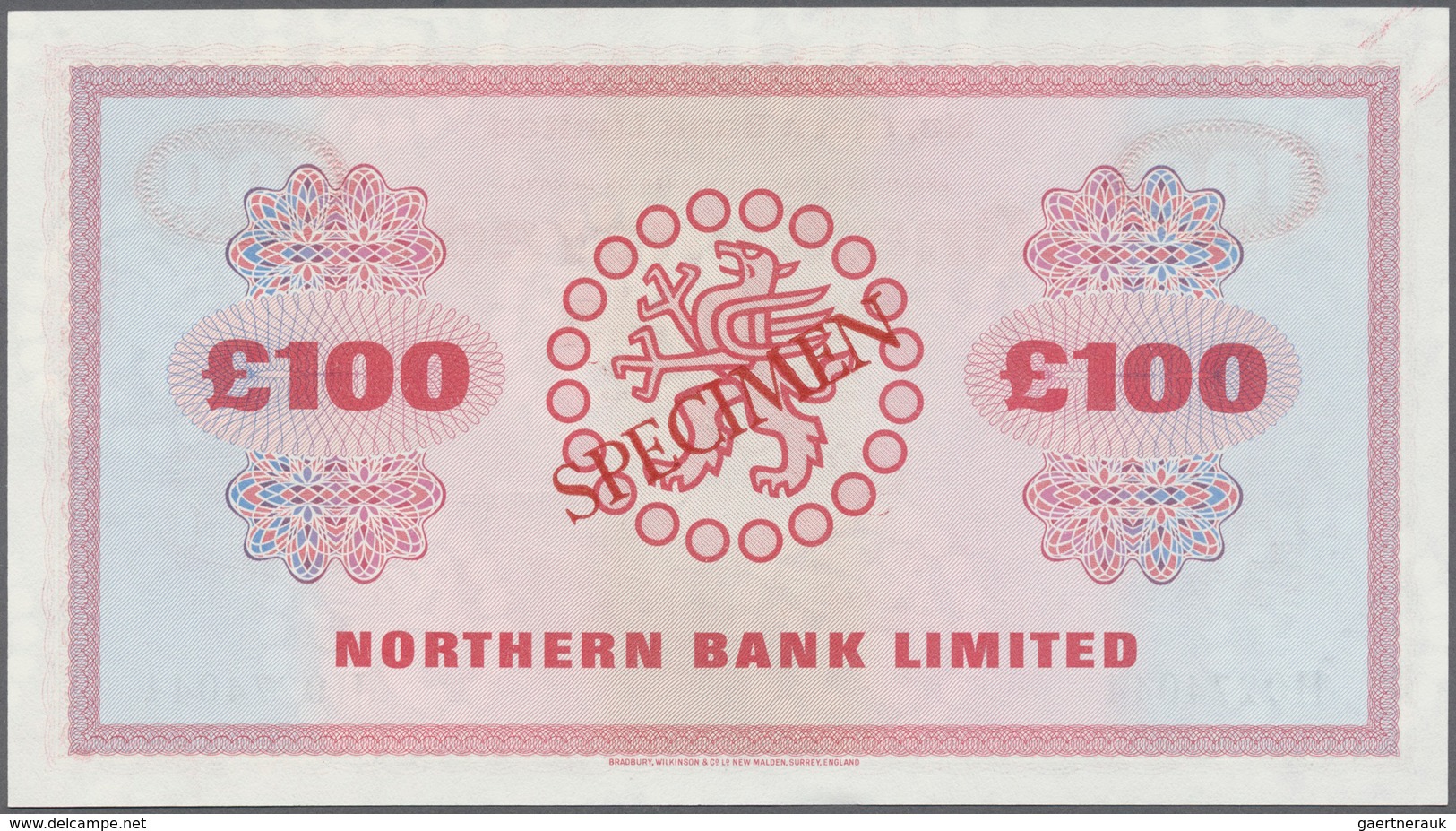 02147 Northern Ireland / Nordirland: 100 Pounds 1980 Specimen P. 192s, Northern Bank Limited, Only A Very - Altri & Non Classificati