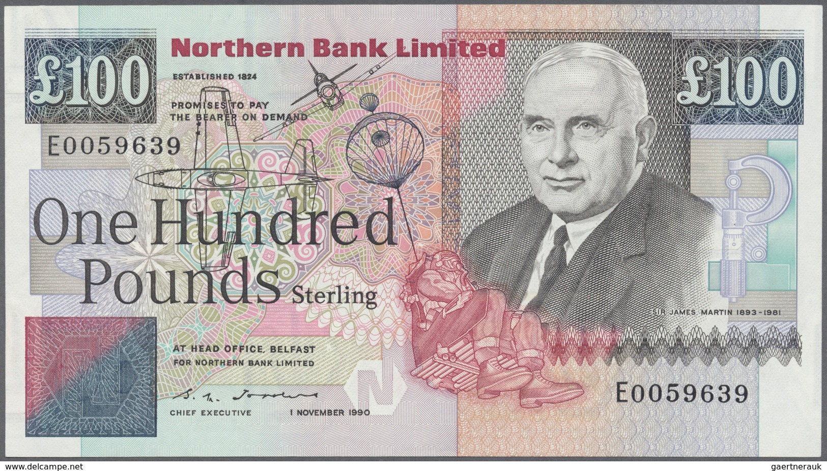 02149 Northern Ireland / Nordirland: 100 Pounds 1990 P. 197a, Northern Bank Limted, Only Light Creases At - Altri & Non Classificati