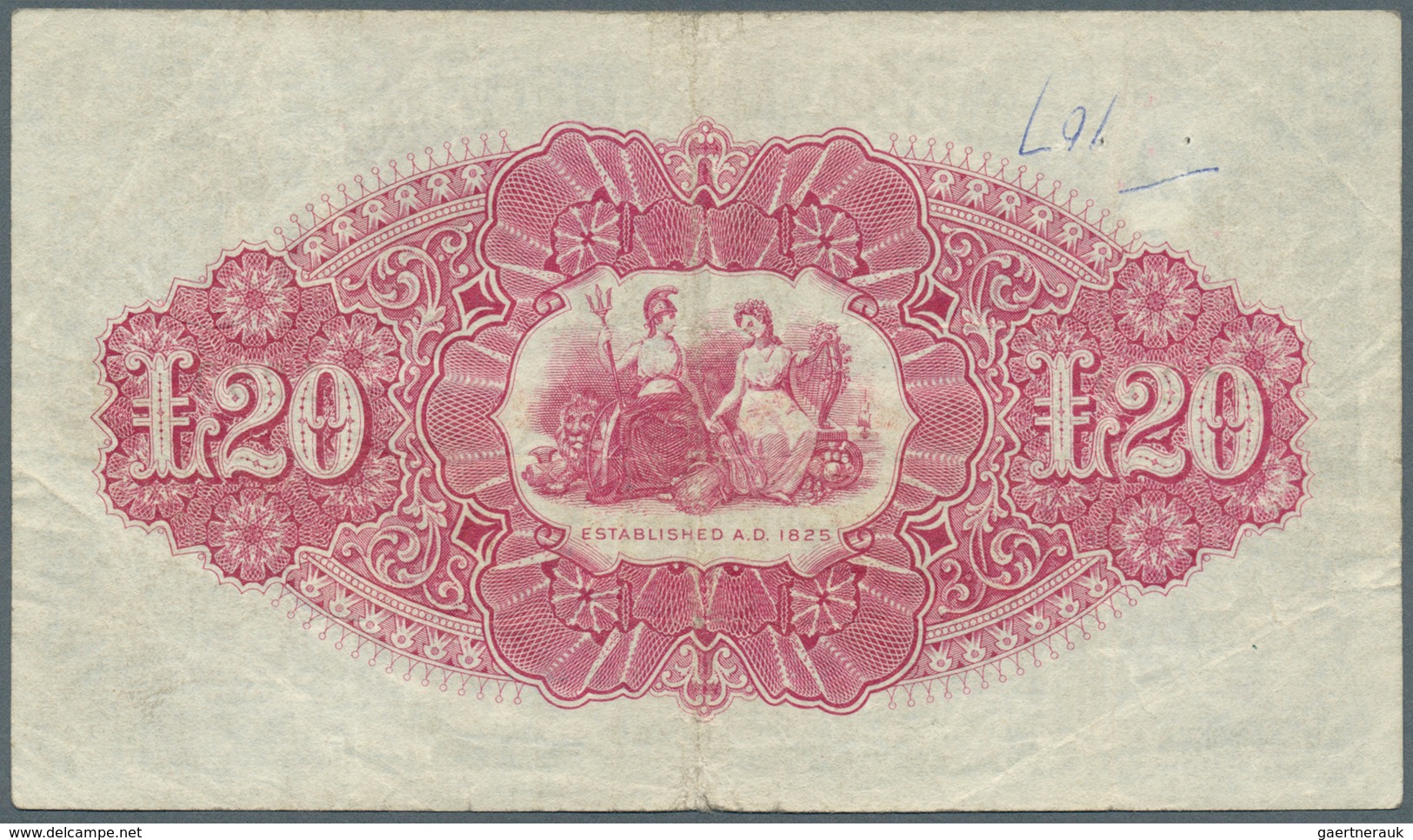 02151 Northern Ireland / Nordirland: 20 Pounds 1929 P. 234a, Used With Several Folds, 2 Pinholes At Upper - Altri & Non Classificati