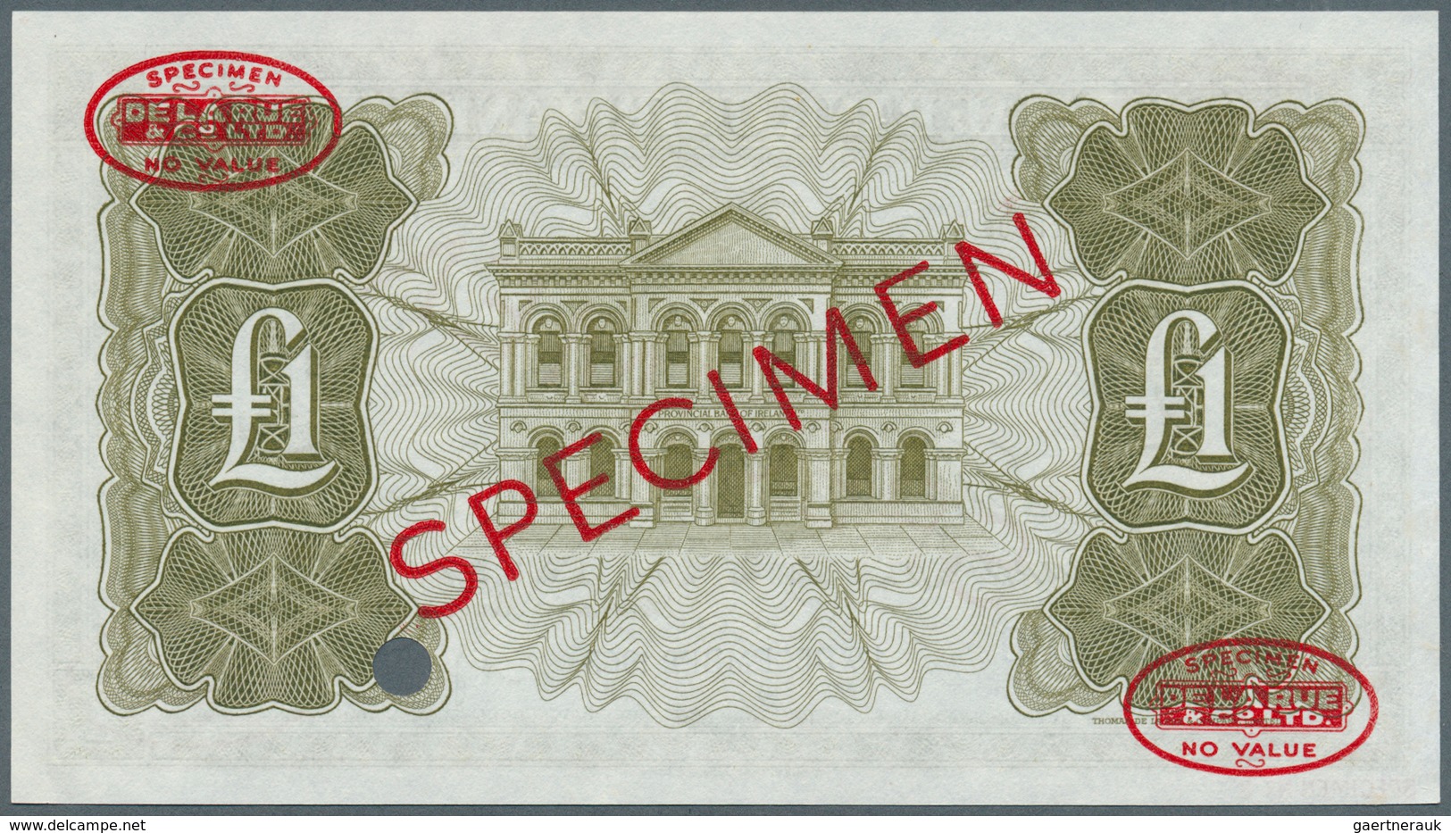 02154 Northern Ireland / Nordirland: 1 Pound 1965 Specimen P. 243s, Provincial Bank Of Ireland Limited, In - Otros & Sin Clasificación