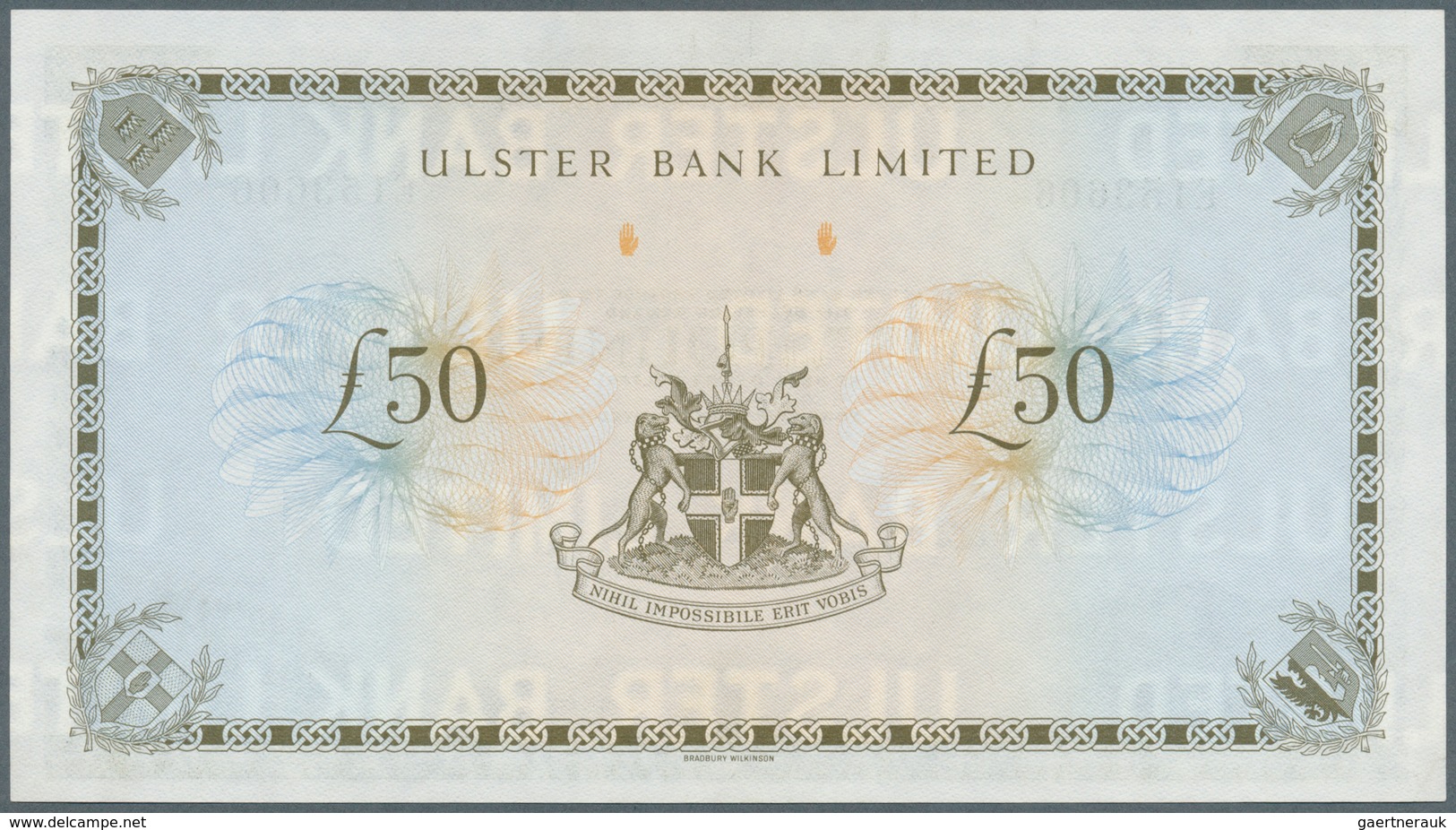 02164 Northern Ireland / Nordirland: 50 Pounds 1982 P. 329a, Ulster Bank Limited, In Condition: UNC. - Andere & Zonder Classificatie