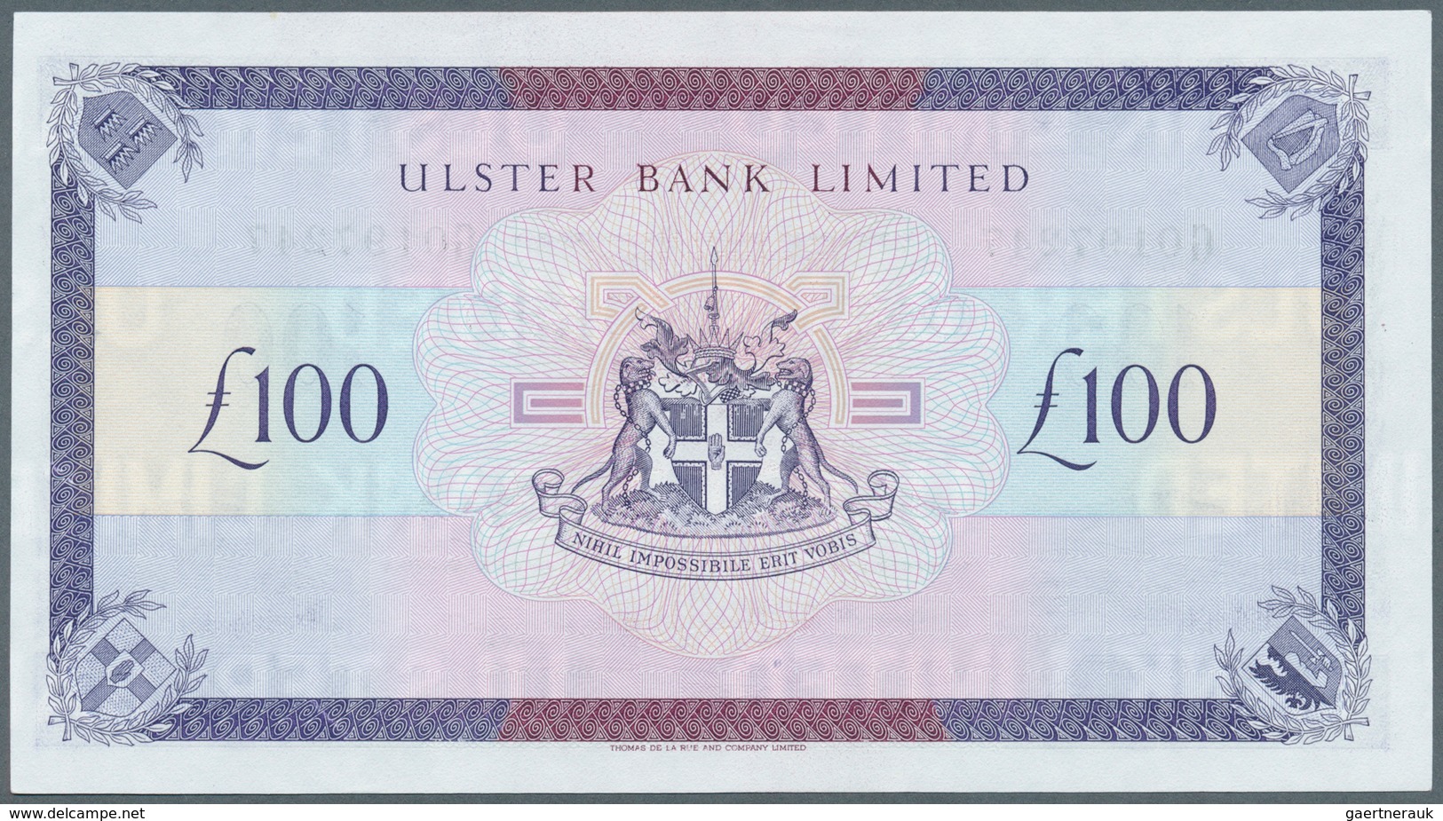 02166 Northern Ireland / Nordirland: 100 Pounds 1990 P. 334a, Ulster Bank Limited, Only A Very Light Dint - Altri & Non Classificati