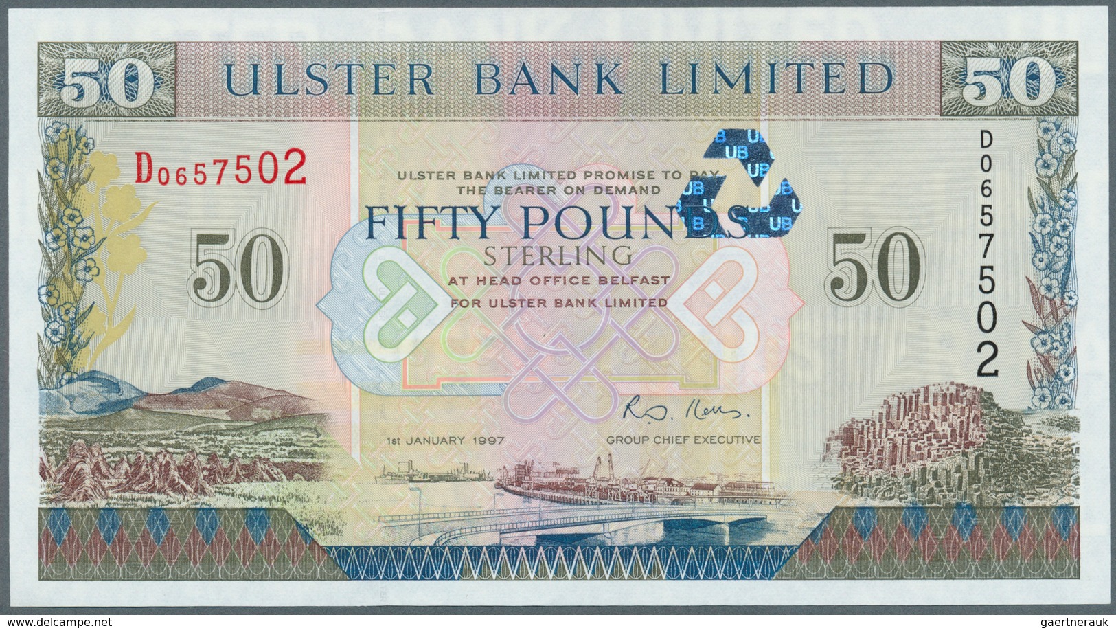 02167 Northern Ireland / Nordirland: 50 Pounds 1997 P. 338, Ulster Bank Limited, In Condition: UNC. - Altri & Non Classificati