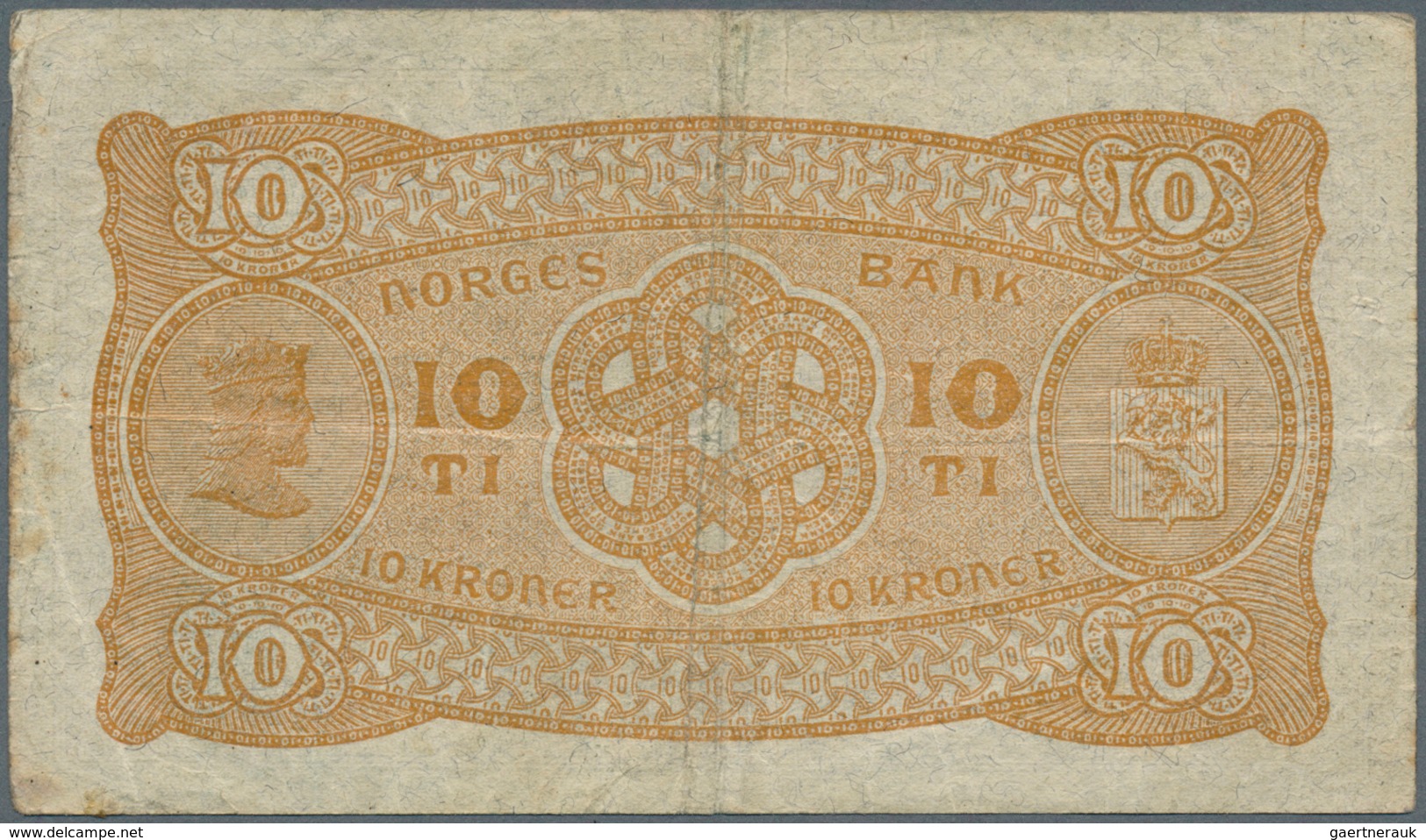 02168 Norway / Norwegen: set of 6 pcs used banknotes containing 2x 50 Kroner 1942 and 1943, 2x 5 Kroner 19