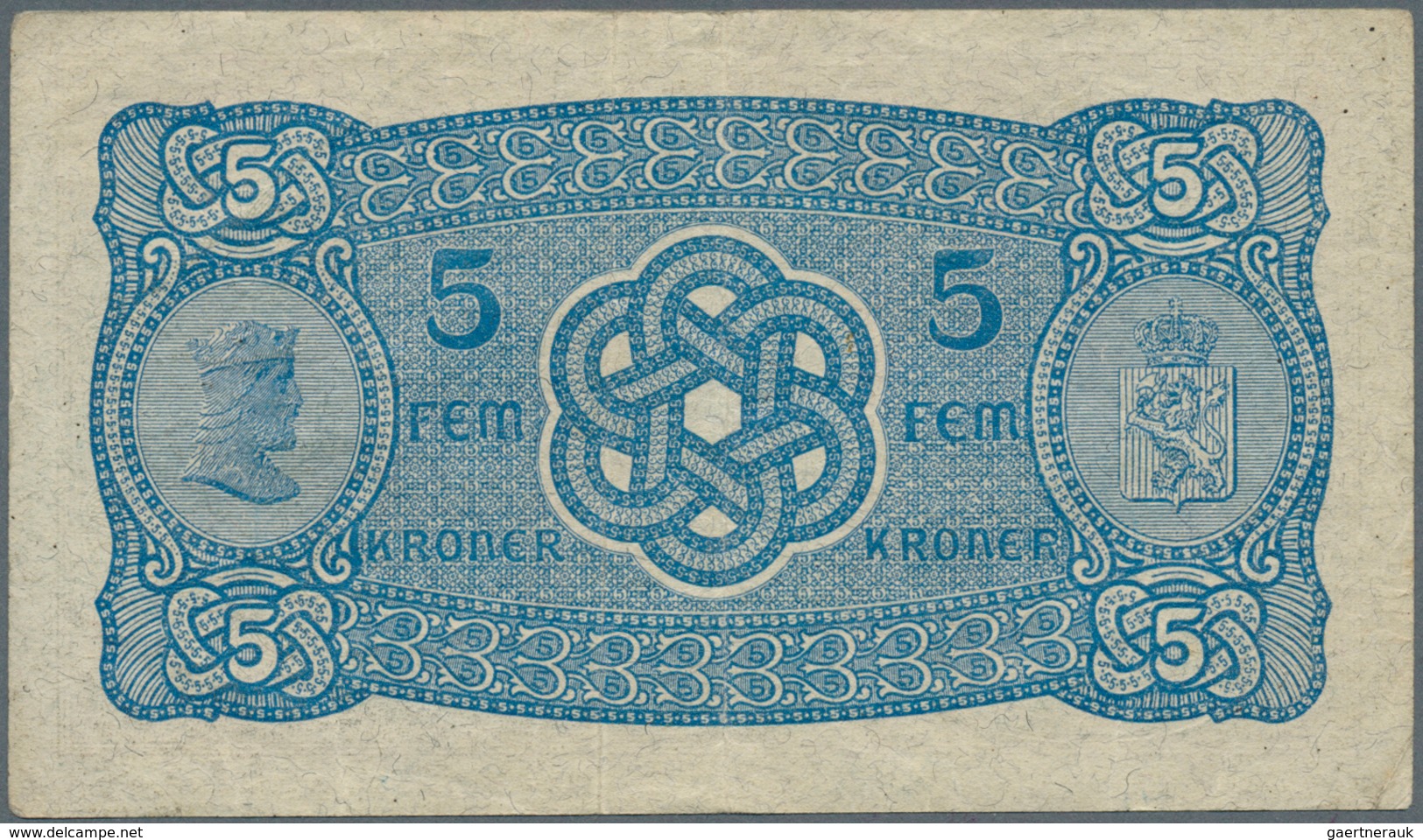 02168 Norway / Norwegen: set of 6 pcs used banknotes containing 2x 50 Kroner 1942 and 1943, 2x 5 Kroner 19