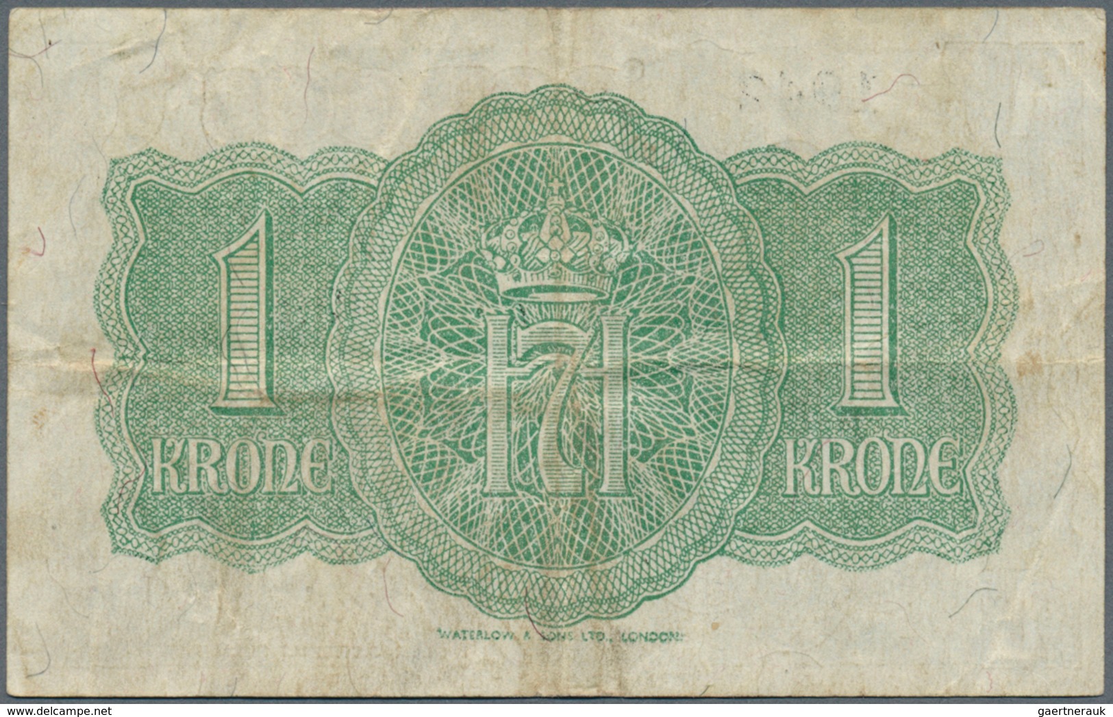 02171 Norway / Norwegen: 1 Krone 1942 P. 17a With Very Low Serial Number #A000229, So This Note Was The 22 - Noorwegen