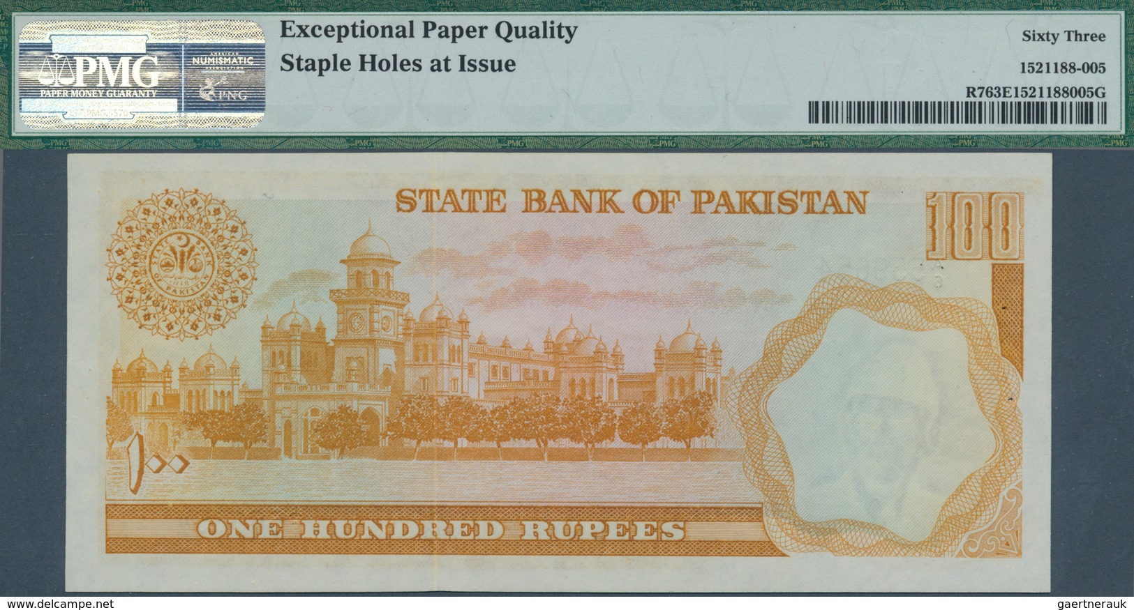 02185 Pakistan: 100 Rupees Haj Pilgrim Issue ND(1970) P. R7, Condition: PMG Graded 63 Choice UNC EPQ. - Pakistán