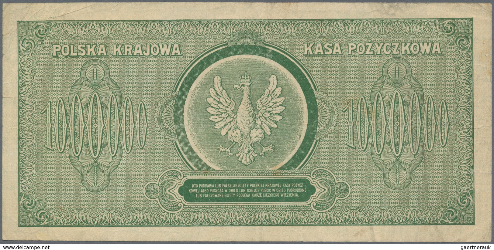 02192 Poland / Polen: Pair Of The 1 Million Marek Polskich 1923, P.37, Both With Tiny Spots, Lightly Toned - Poland