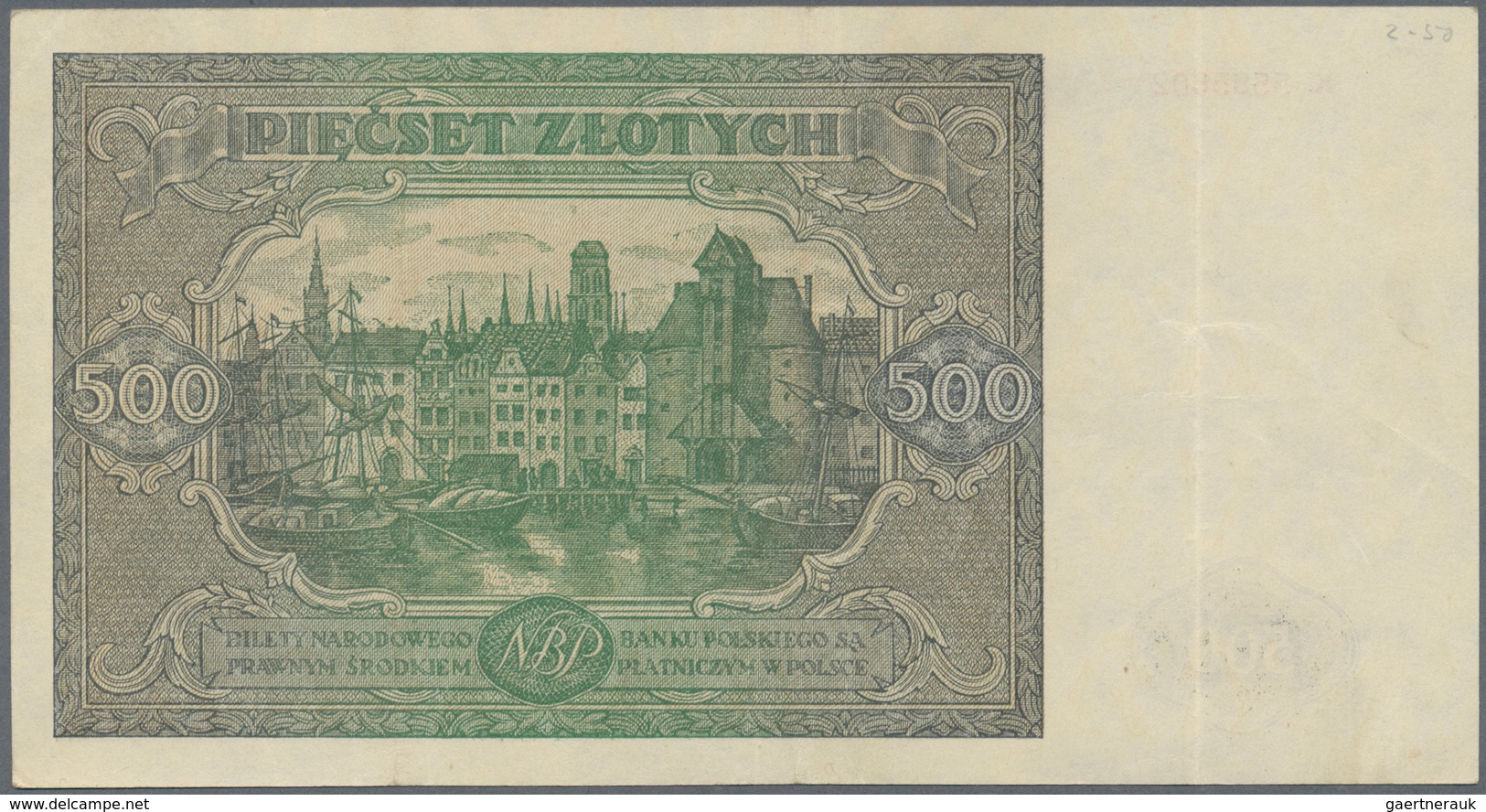 02209 Poland / Polen: 500 Zlotych 1946, P.121, Lightly Toned Paper With A Few Folds And Tiny Spots. Condit - Pologne