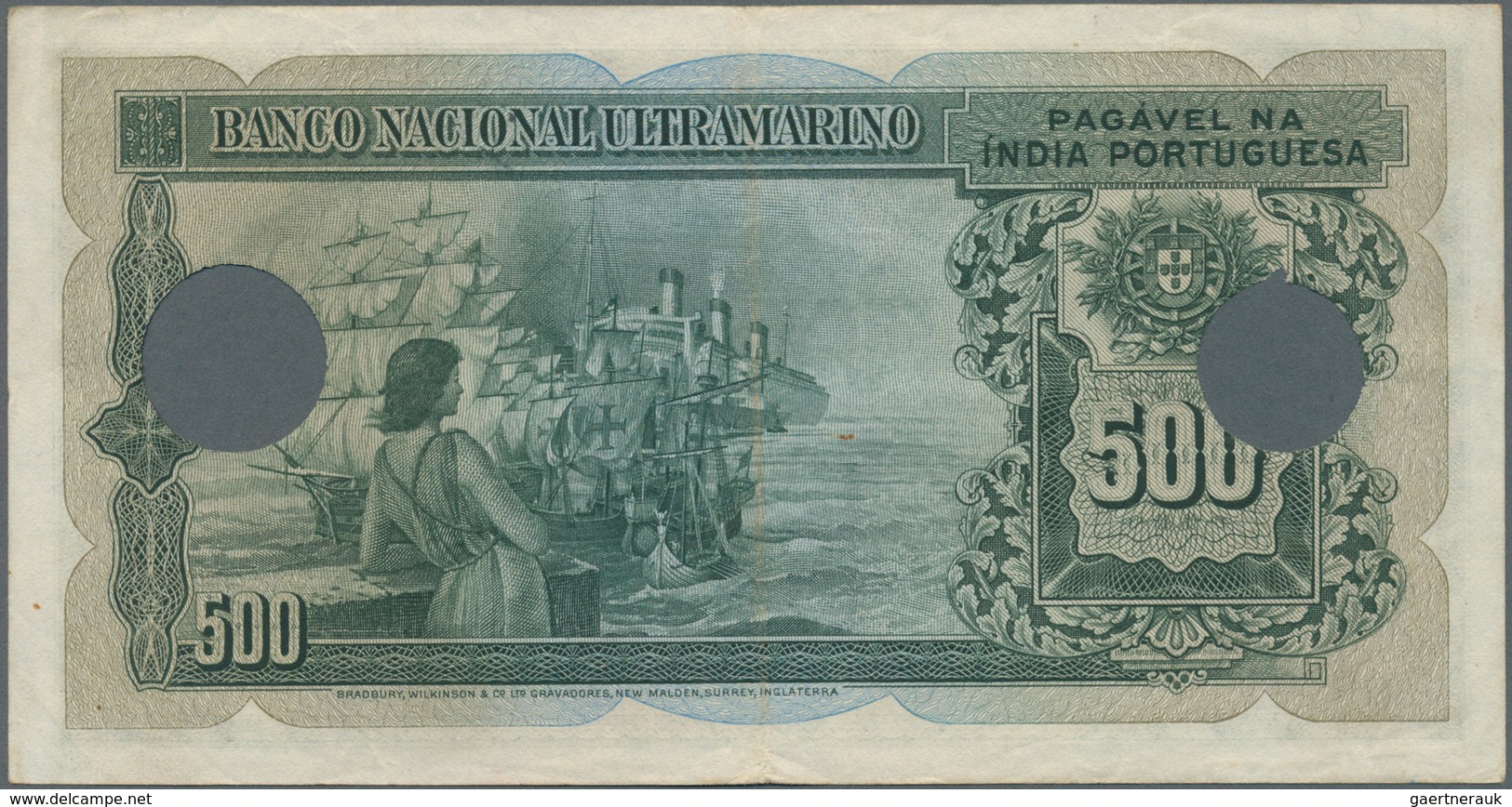 02240 Portuguese India / Portugiesisch Indien: Set Of 2 Notes Rare Denomination Of This Series 500 Rupias - India