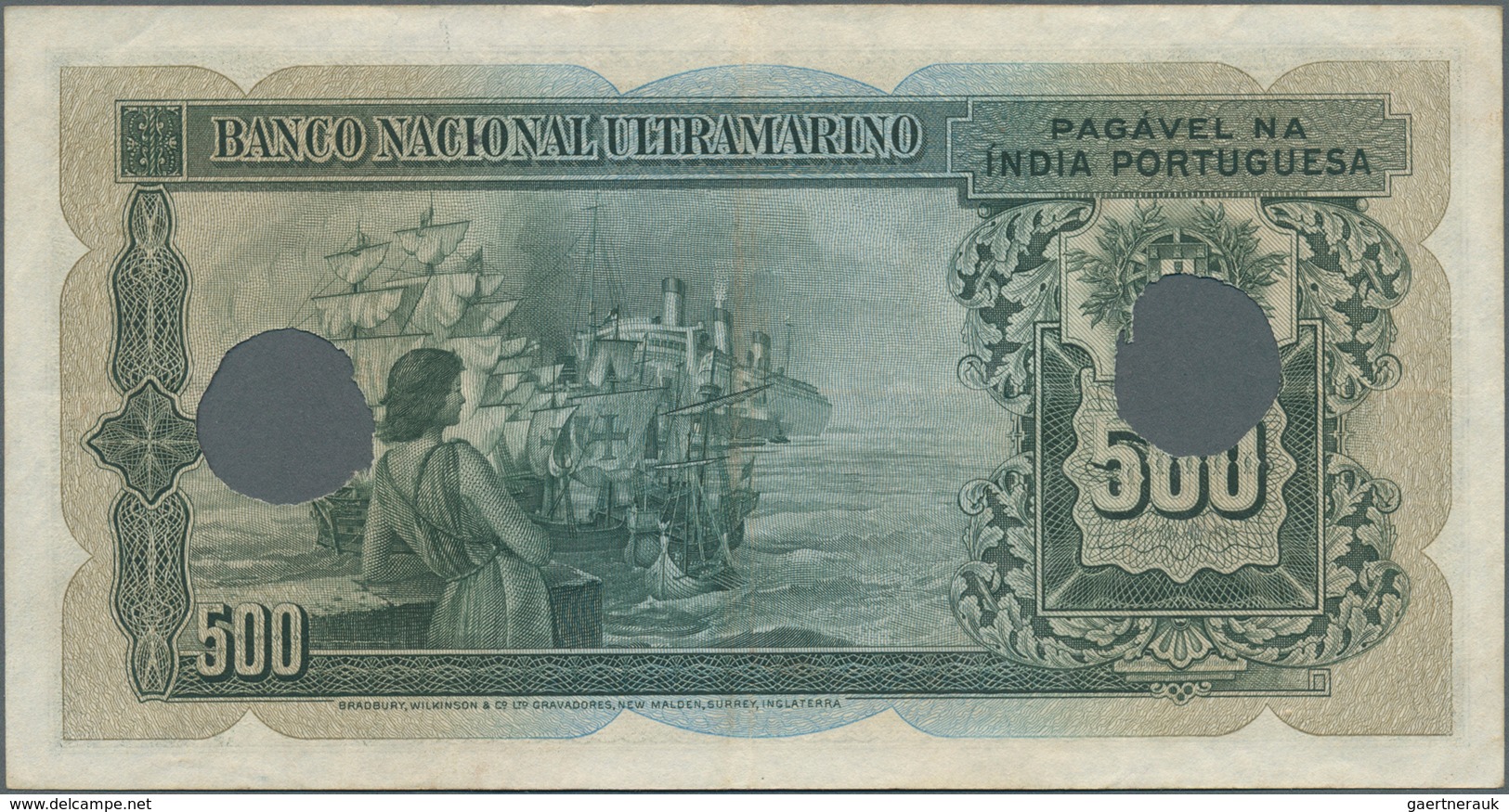 02240 Portuguese India / Portugiesisch Indien: Set Of 2 Notes Rare Denomination Of This Series 500 Rupias - India