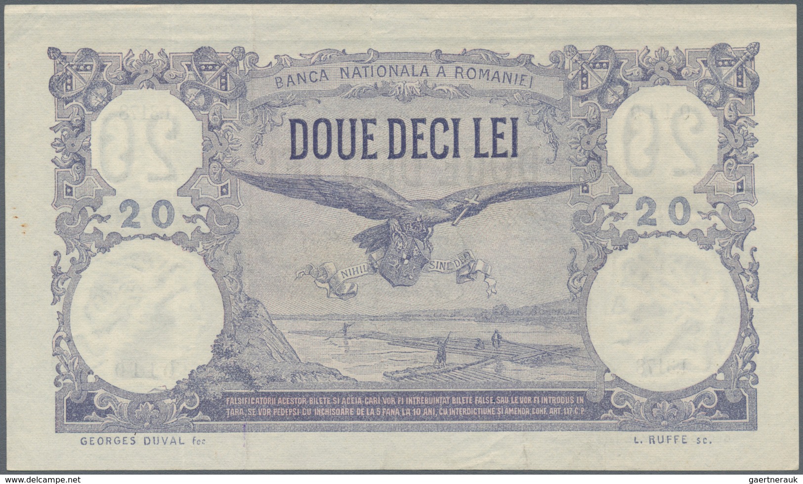 02254 Romania / Rumänien: 20 Lei 1920 P. 20, Light Folds In Paper, Crisp Paper Without Holes Or Tears, Con - Rumania