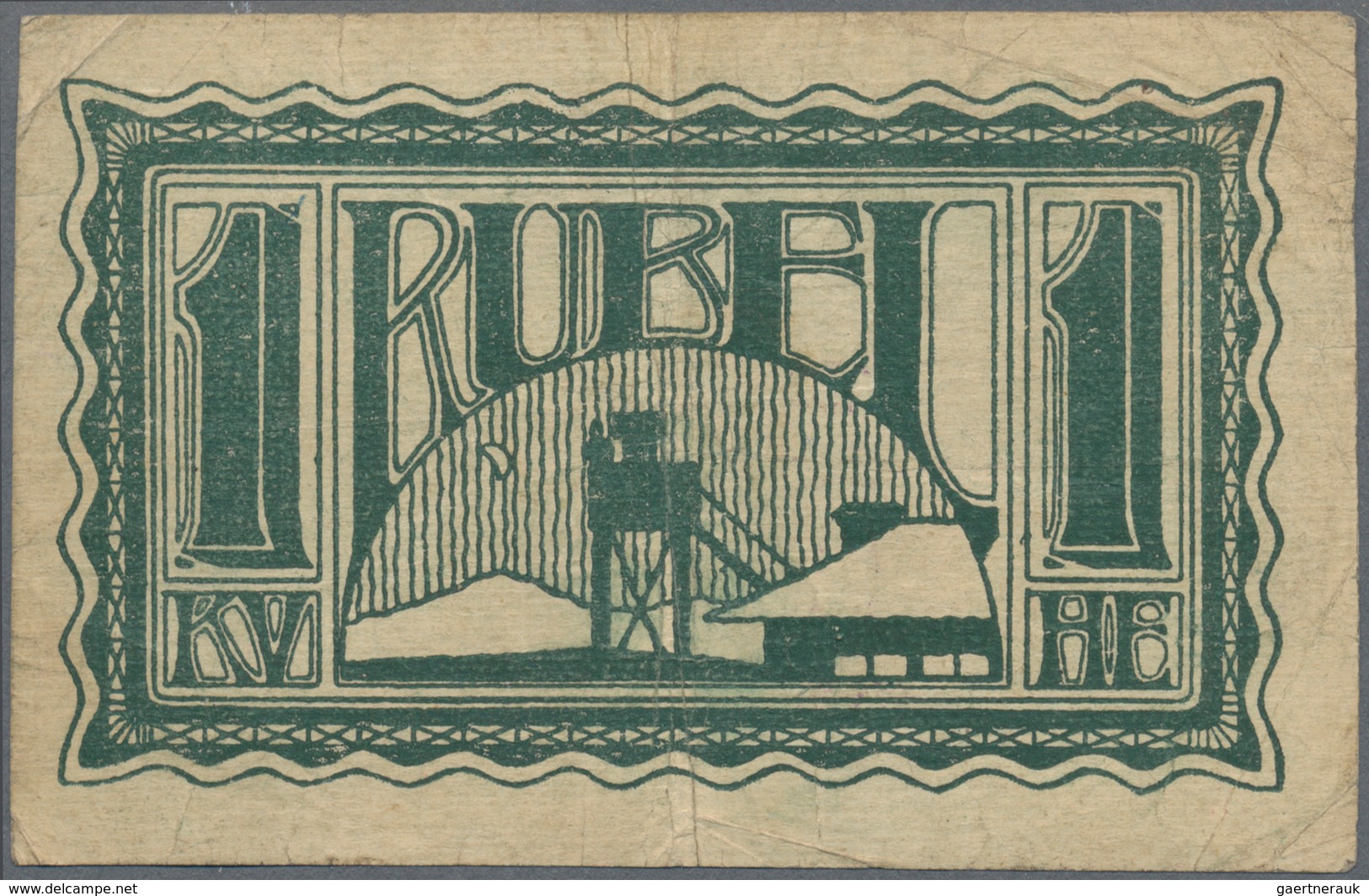 02280 Russia / Russland: POW Camp IRKUTSK 1 Ruble ND, P.NL (Adamovsky 3.2.1), Stained Paper With Several F - Russia