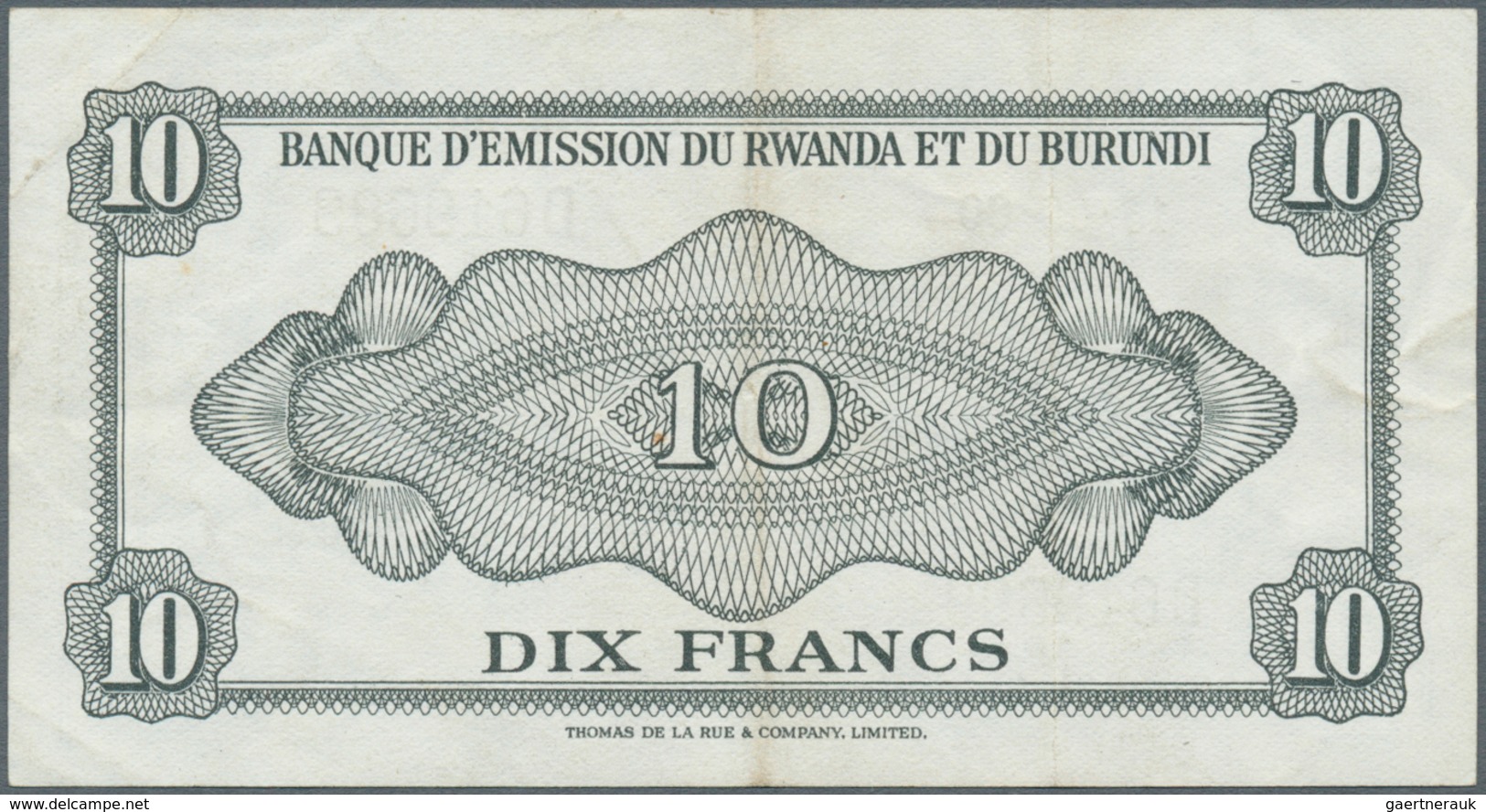 02287 Rwanda-Burundi / Ruanda-Burundi: 10 Francs 1960 P. 2, In Condition: XF. - Ruanda-Urundi