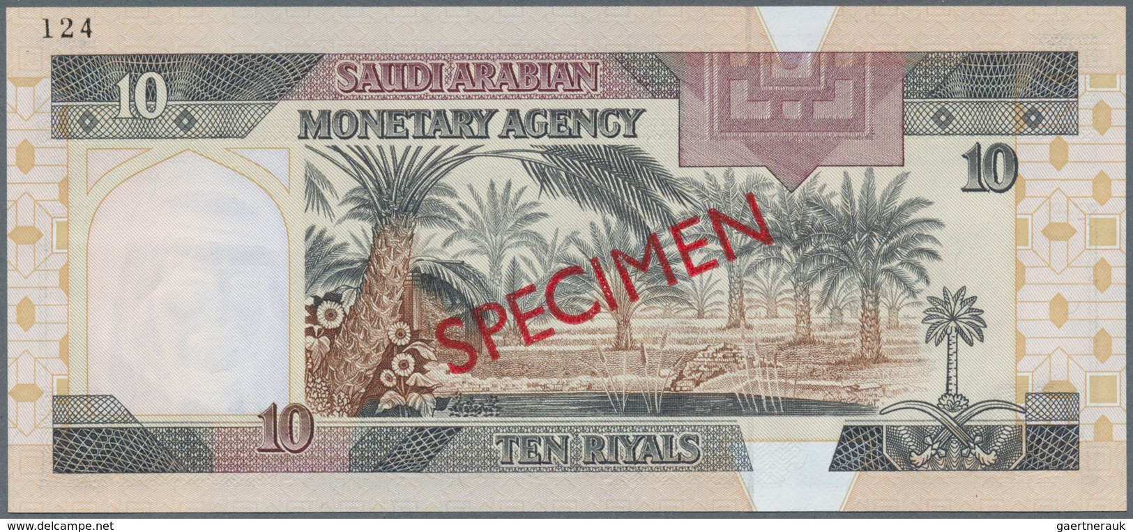 02307 Saudi Arabia  / Saudi Arabien: Rare Specimen Of 10 Riyals ND P. 23s, With Zero Serial Numbers, Red S - Arabia Saudita