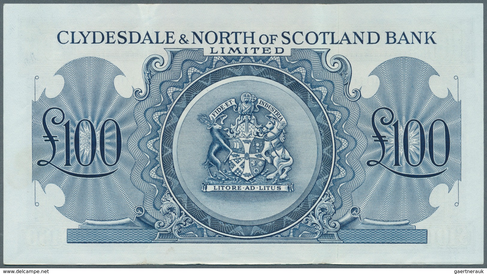 02325 Scotland / Schottland: Clydesdale & North Of Scotland Bank 100 Pounds 1951, Very Rare High Denominat - Other & Unclassified