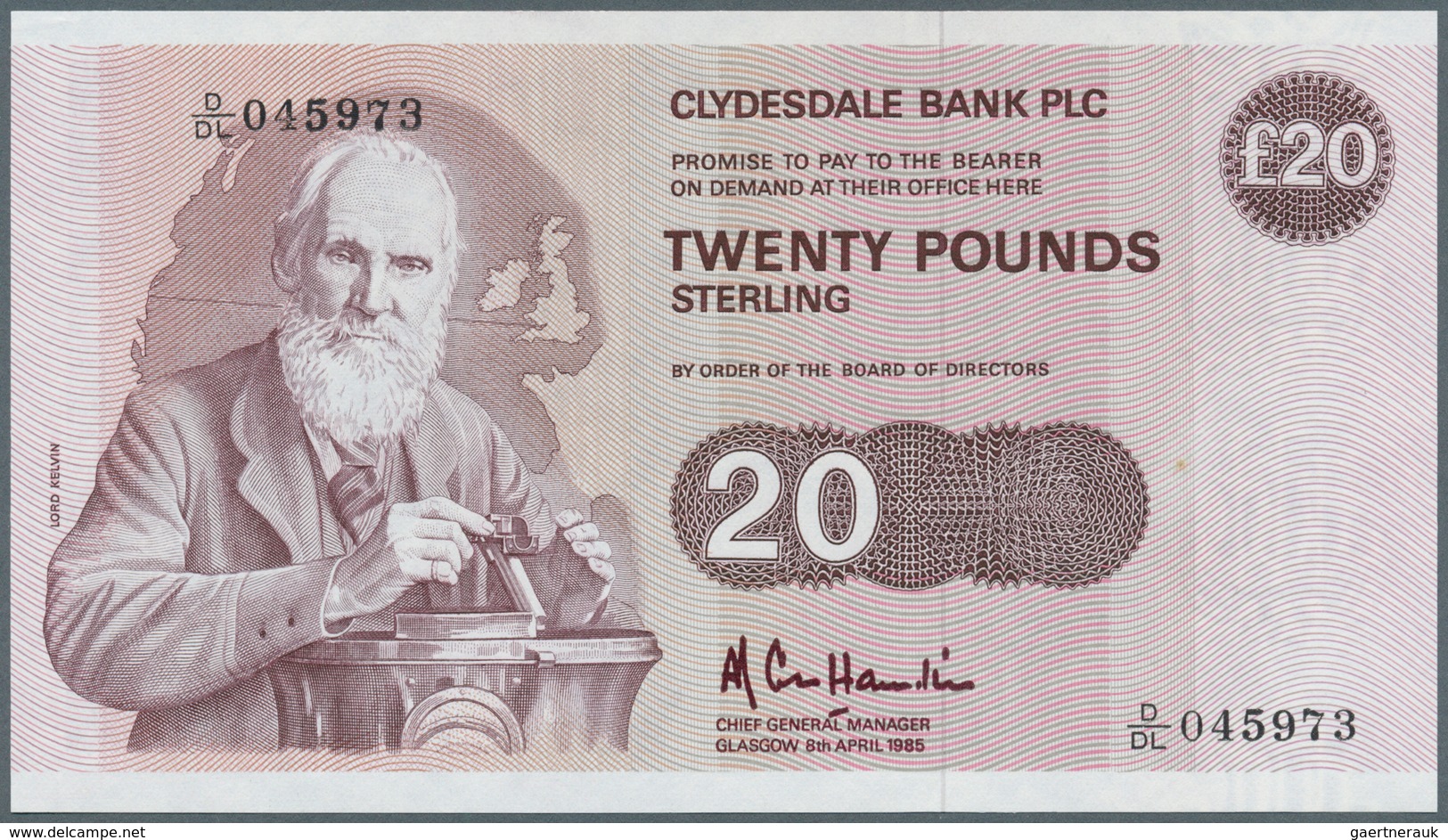 02326 Scotland / Schottland: Clydesdale Bank PLC 20 Pounds 1985 P. 215b, One Light Dint And One Small Stai - Otros & Sin Clasificación