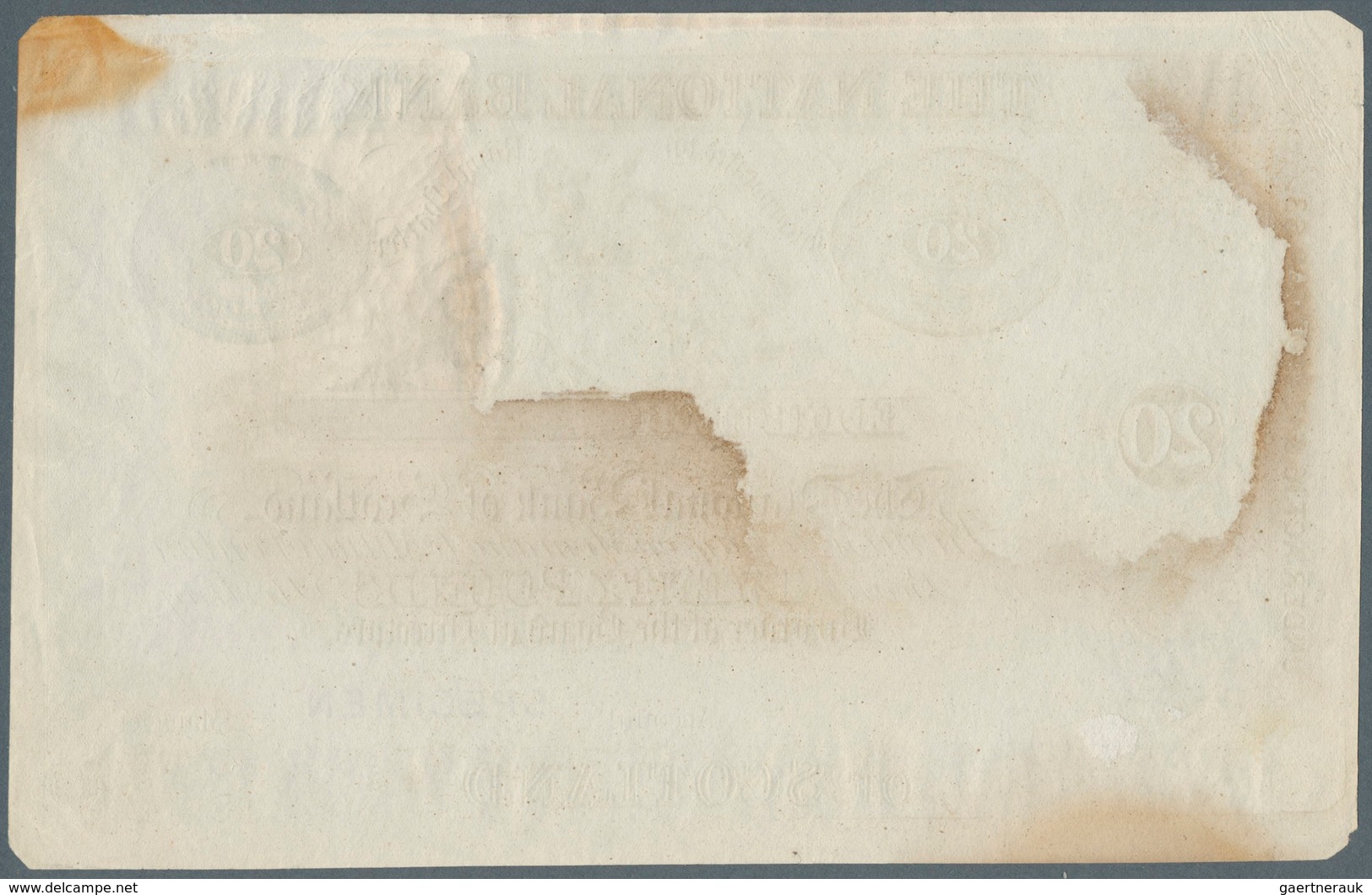02327 Scotland / Schottland: The National Bank Of Scotland Limited 20 Pounds ND(1862) Proof P. 238p, Stamp - Autres & Non Classés