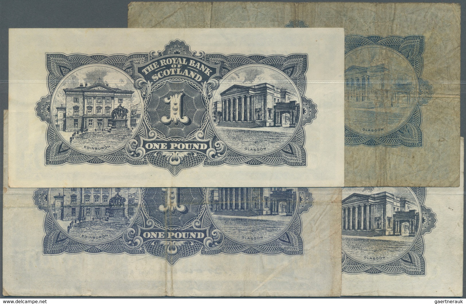 02335 Scotland / Schottland: Set Of 4 Notes The Royal Bank Of Scotland 1 Pound 1935, 1944, 1964 And 1966 P - Andere & Zonder Classificatie