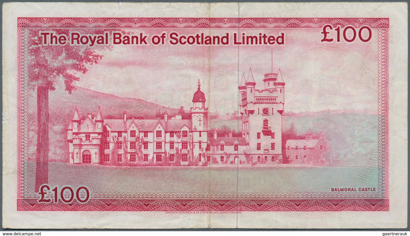 02338 Scotland / Schottland: The Royal Bank Of Scotland 100 Pounds 1972 P. 340a, Used With Several Folds, - Altri & Non Classificati
