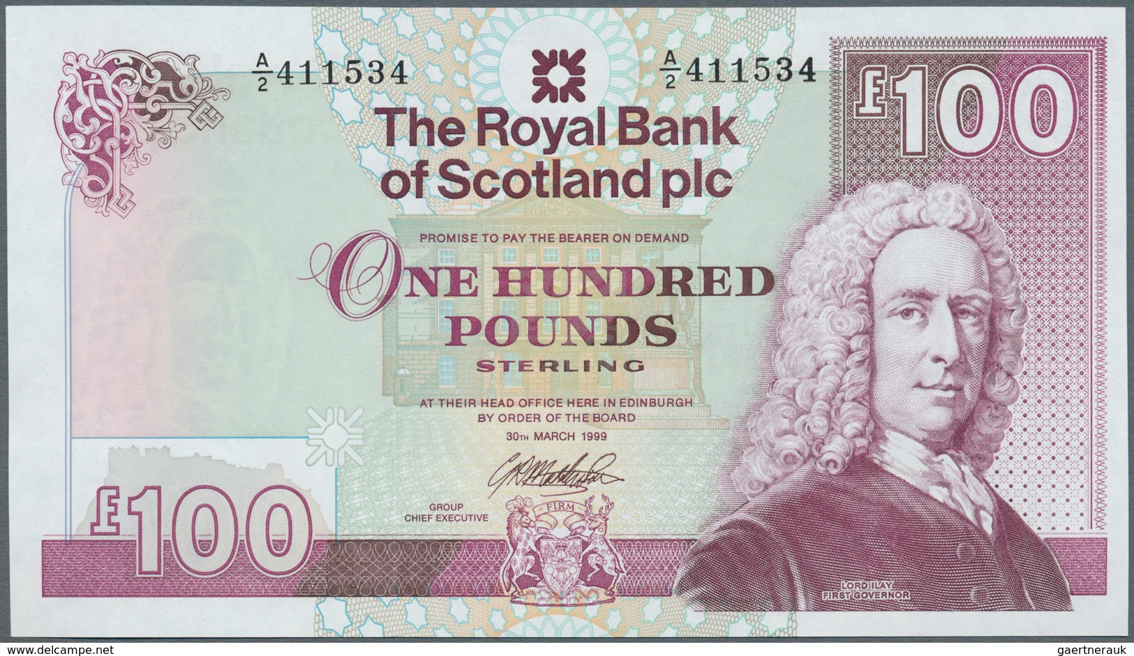 02340 Scotland / Schottland: The Royal Bank Of Scotland PLC 100 Pounds 1999 P. 350, With Only One Corner F - Other & Unclassified