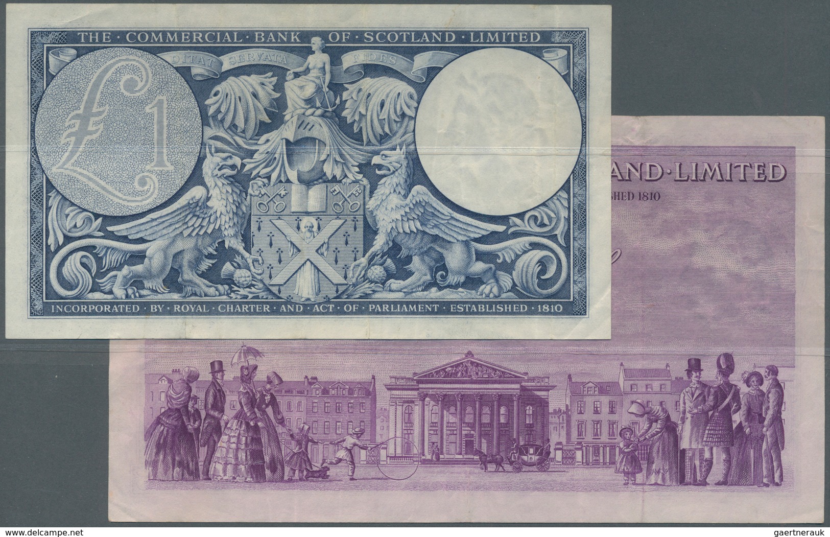 02342 Scotland / Schottland: Set Of 2 Notes The Commercial Bank Of Scotland Ltd. Containing 1 Pound 1958 A - Otros & Sin Clasificación