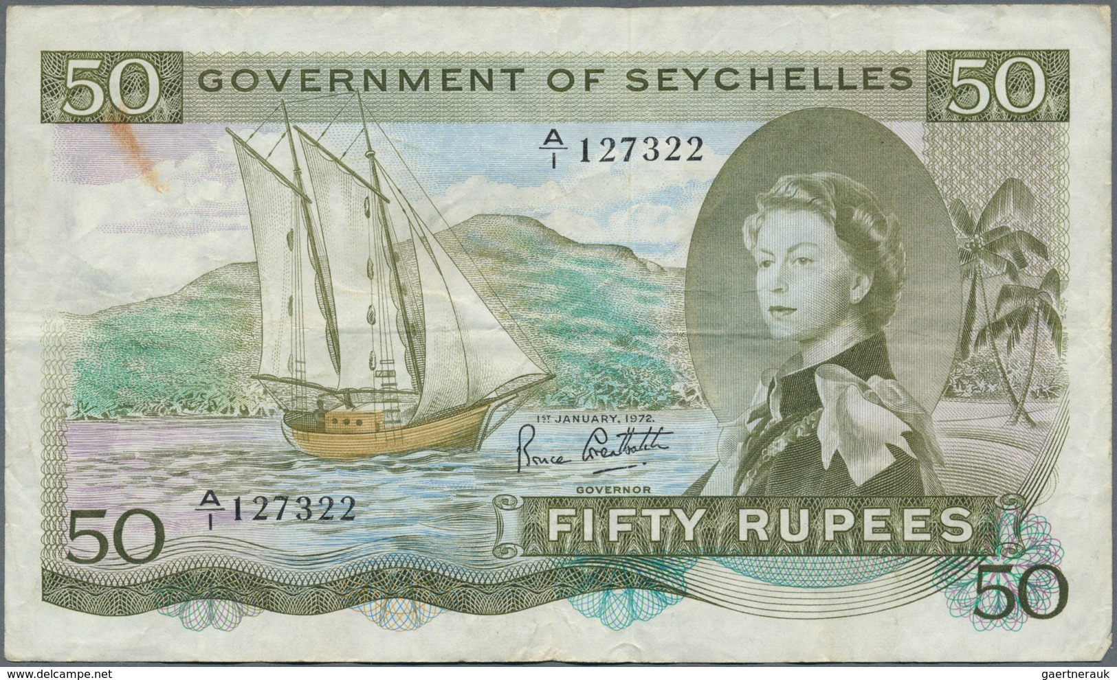 02356 Seychelles / Seychellen: Very nice lot with 6 notes of the 50 Rupees SEX note, comprising two pieces