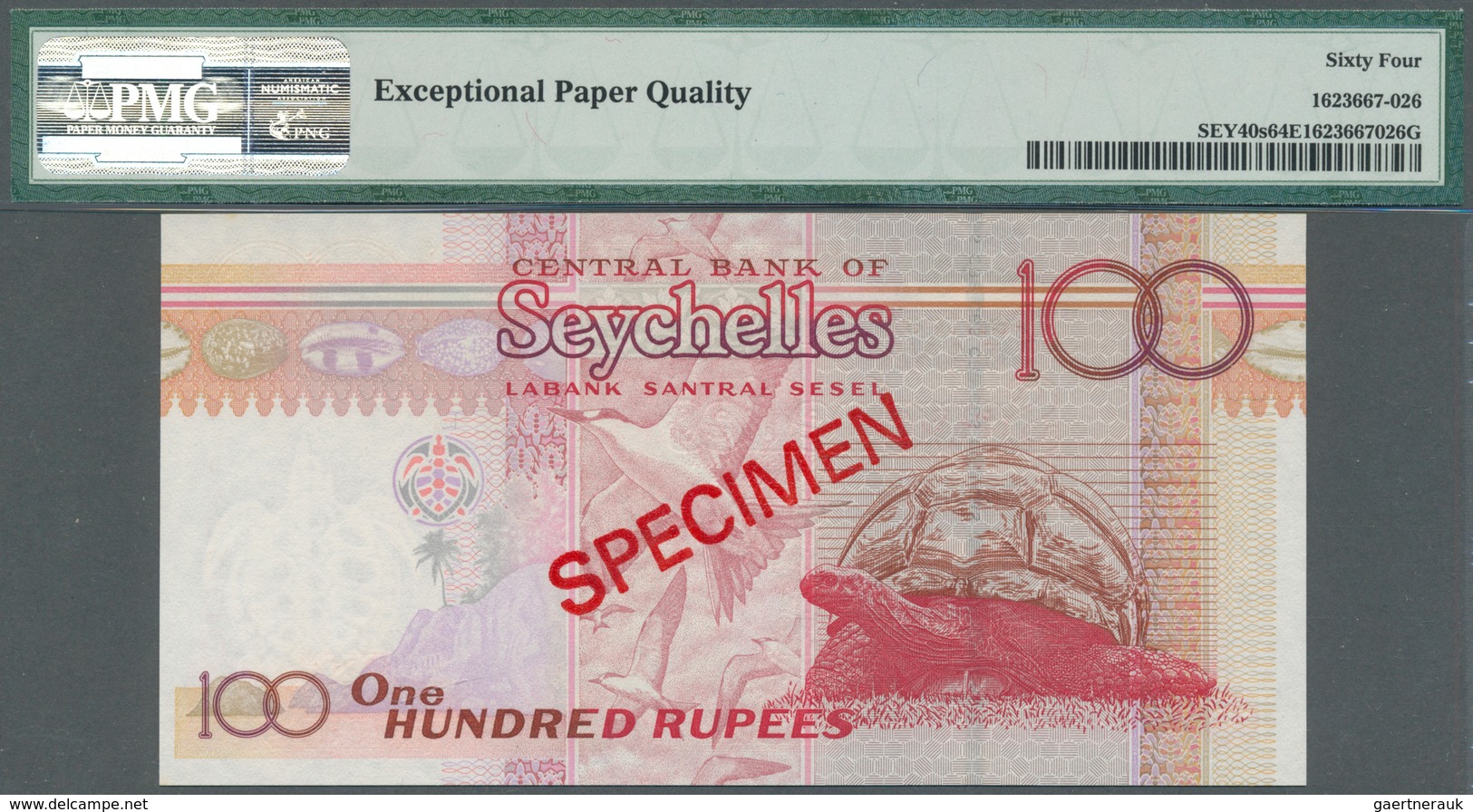 02358 Seychelles / Seychellen: Set Of 3 Specimen Notes Containing 50, 100 And 500 Rupees ND(2001/04/05) P. - Seychelles