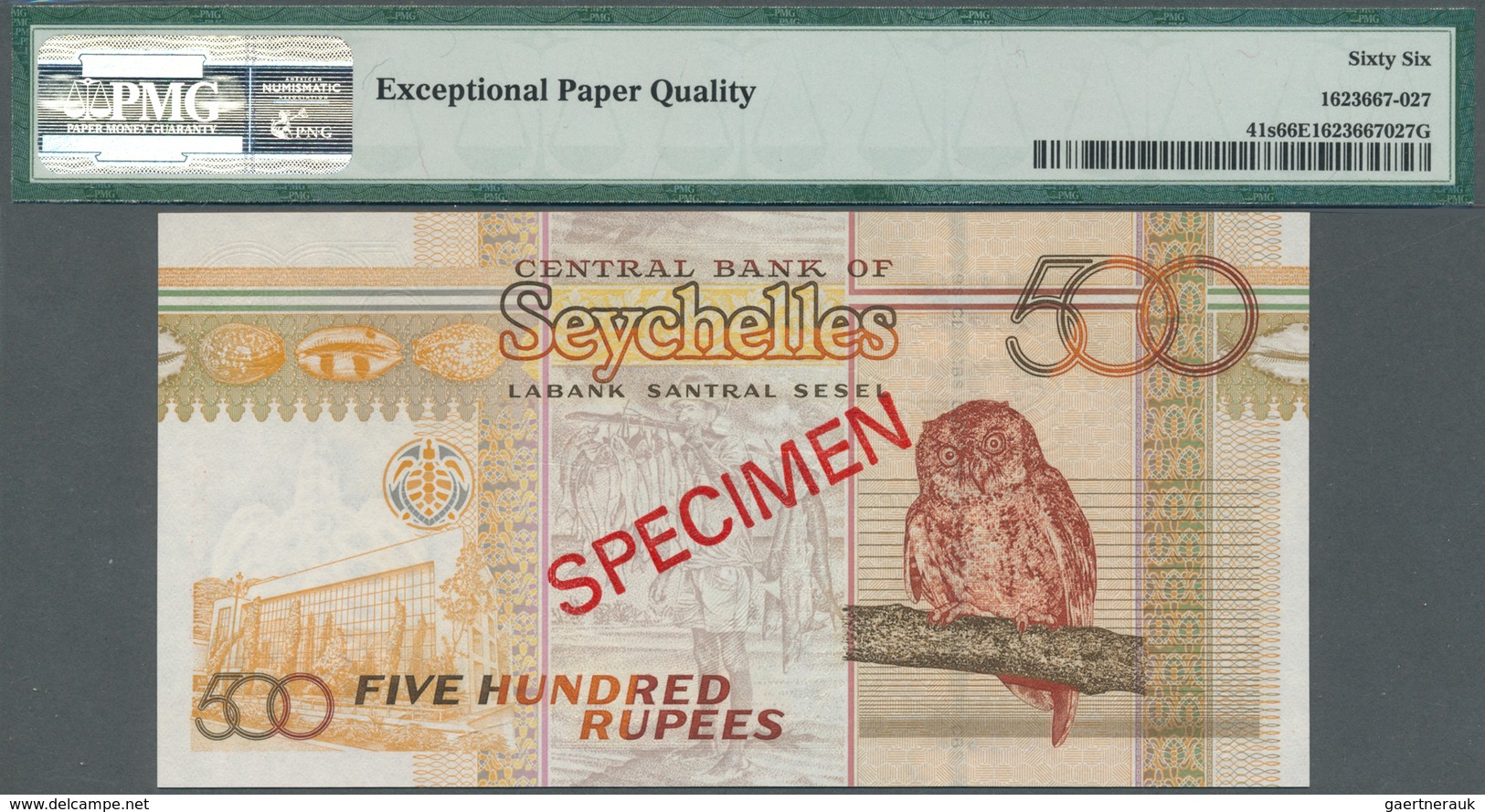 02358 Seychelles / Seychellen: Set Of 3 Specimen Notes Containing 50, 100 And 500 Rupees ND(2001/04/05) P. - Seychellen