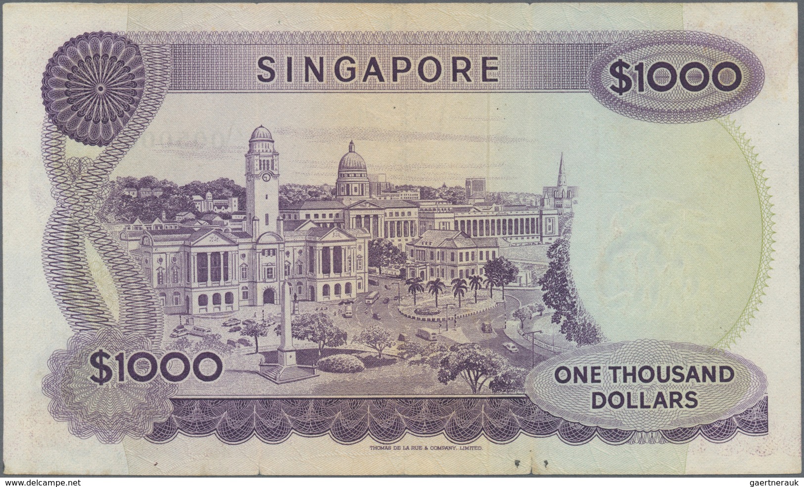 02363 Singapore / Singapur: 1000 Dollars ND(1967-75) Replacement Note With Series "Z" And Serial 005000, P - Singapur