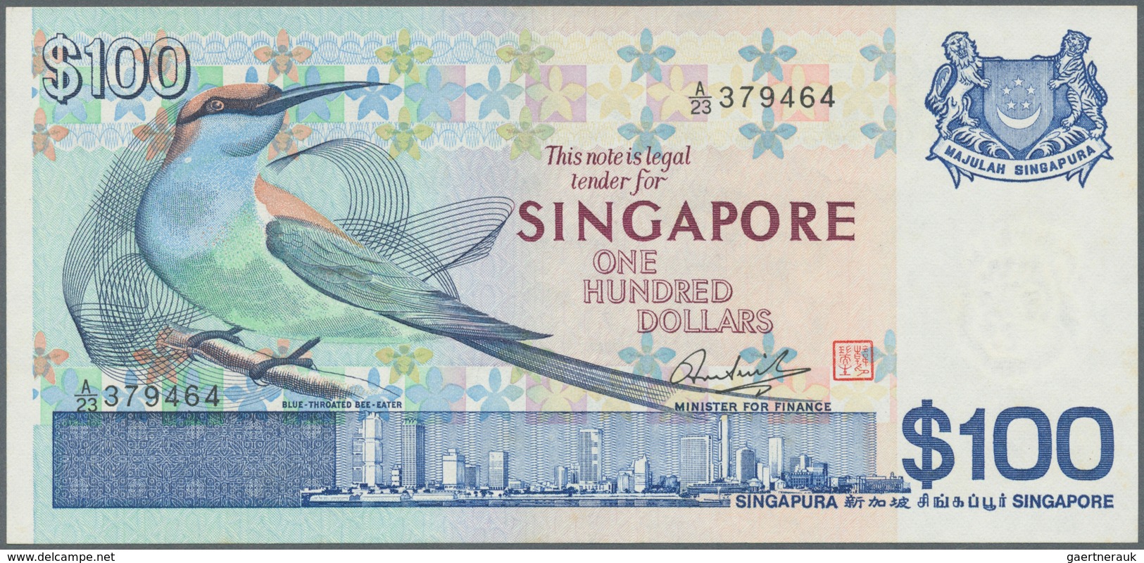 02366 Singapore / Singapur: 100 Dollars ND(1977) P. 14 In Condition: AUNC. - Singapore