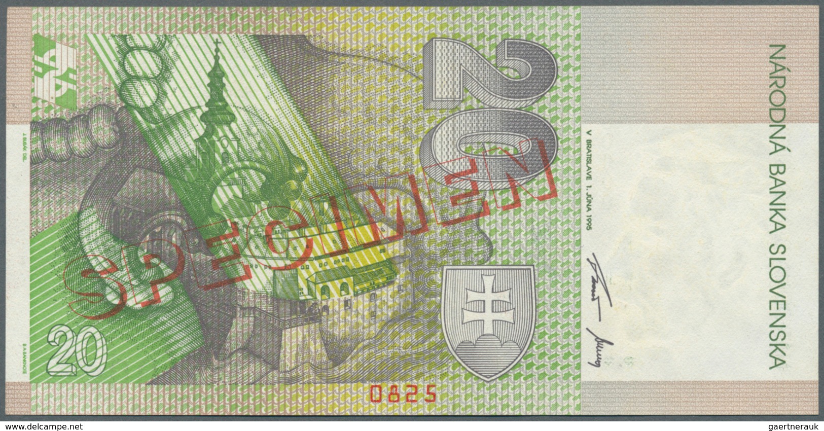 02375 Slovakia / Slovakei: Set Of 2 Specimen Notes Containing 20 And 1000 Korun 1995 P. 20s, 24s, First In - Slovakia