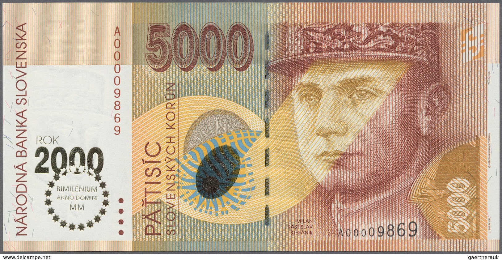 02376 Slovakia / Slovakei: 5000 Korun 1995 P. 40 In Condition: UNC. - Slowakije