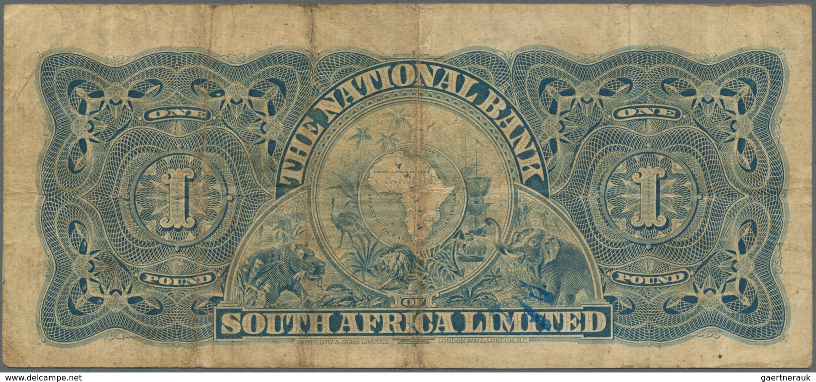 02386 South Africa / Südafrika: Natal Issue Of National Bank Of South Africa, 1 Pound 1919 P. S392, Used W - Sudafrica
