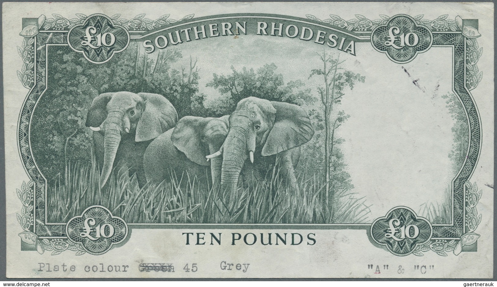 02392 Southern Rhodesia / Süd-Rhodesien: Highly Rare Set Of 3 Pcs Proof Prints For The 10 Pounds 1953 Titl - Rhodésie