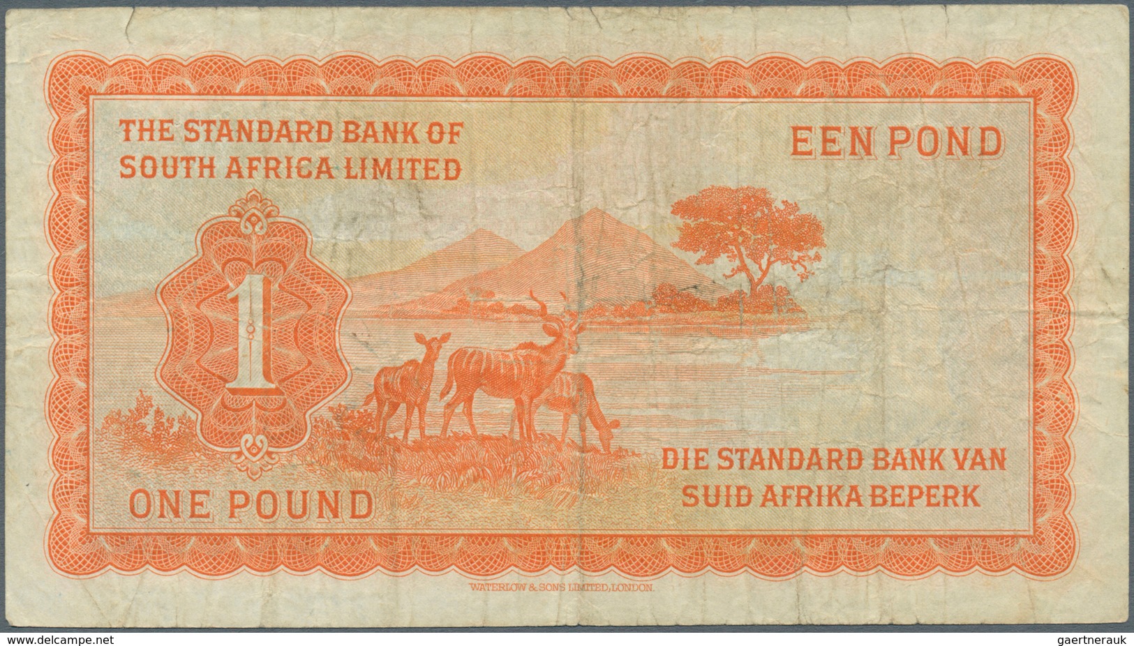 02393 Southwest Africa: 1 Pound 1959 P. 11, Used With Several Folds And Creases, Stained Paper, Minor Cent - Namibia