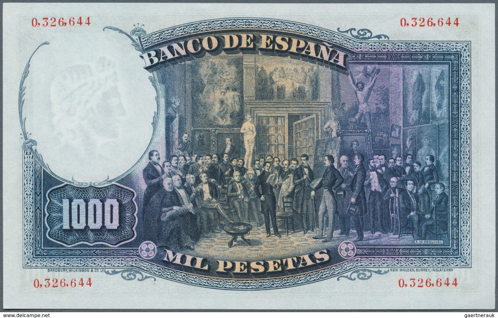 02406 Spain / Spanien: 1000 Pesetas 1931 P. 84Aa, Rare Banknote In Crisp Original Condition: UNC. - Otros & Sin Clasificación