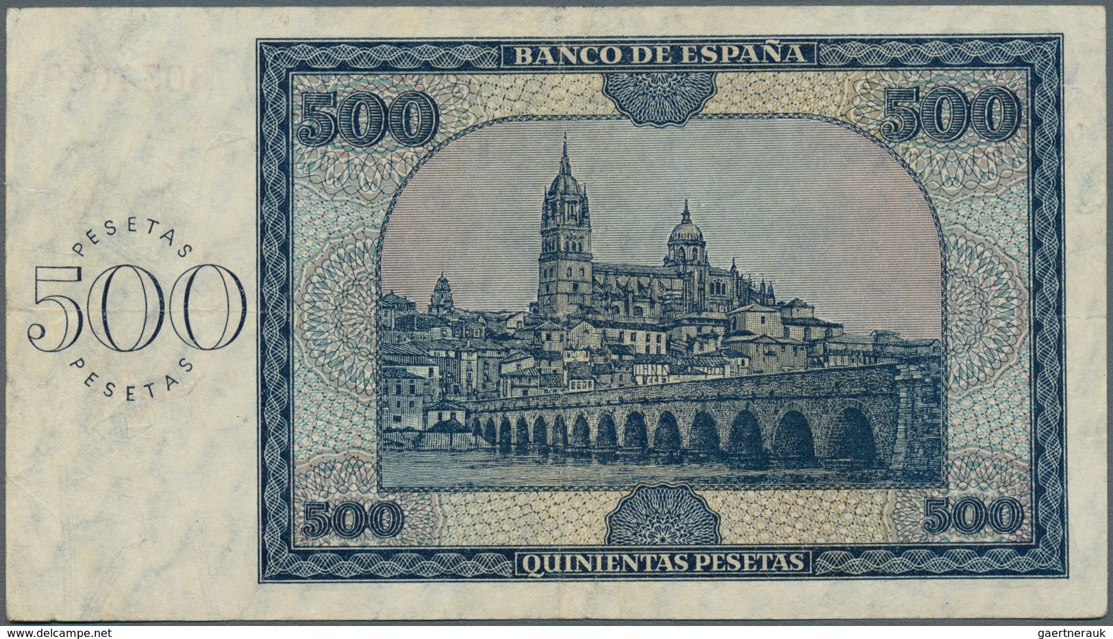 02413 Spain / Spanien: 500 Pesetas 1936 P. 102a, One Vertical And Horizontal Fold, No Holes Or Tears, Corn - Altri & Non Classificati