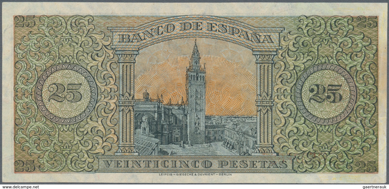 02419 Spain / Spanien: 25 Pesetas 1938 P. 111a, In Condition: UNC. - Other & Unclassified