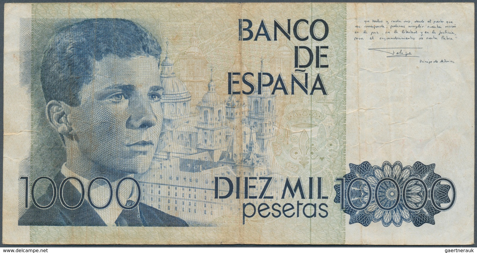 02433 Spain / Spanien: 10.000 Pesetas 1985 SPECIMEN, P.161s With Red Overprint "Muestra" And Serial Number - Otros & Sin Clasificación