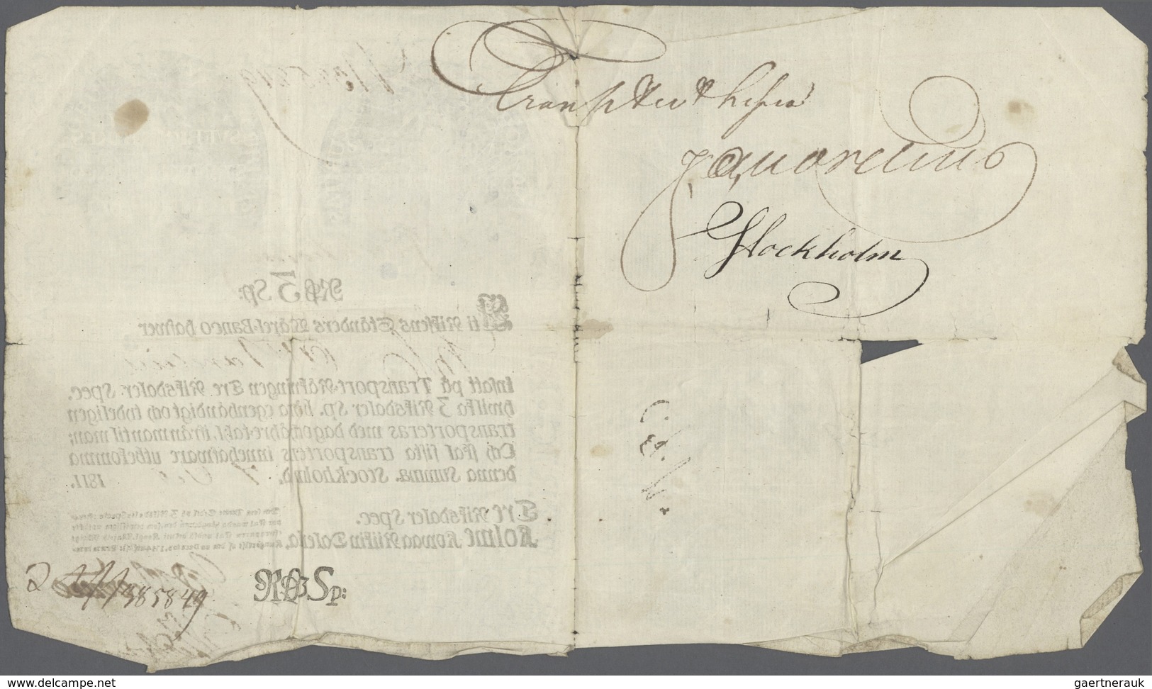 02455 Sweden / Schweden: Rare 3 Rigsdaler Specie 1811 With Large Border Piece, P. A92 In Condition: F. - Suède