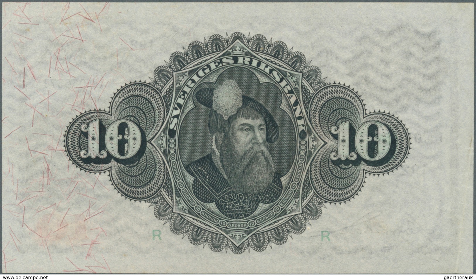 02458 Sweden / Schweden: 10 Kroner 1922, P.34e In AUNC With Tiny Dint At Lower Left Corner - Suecia